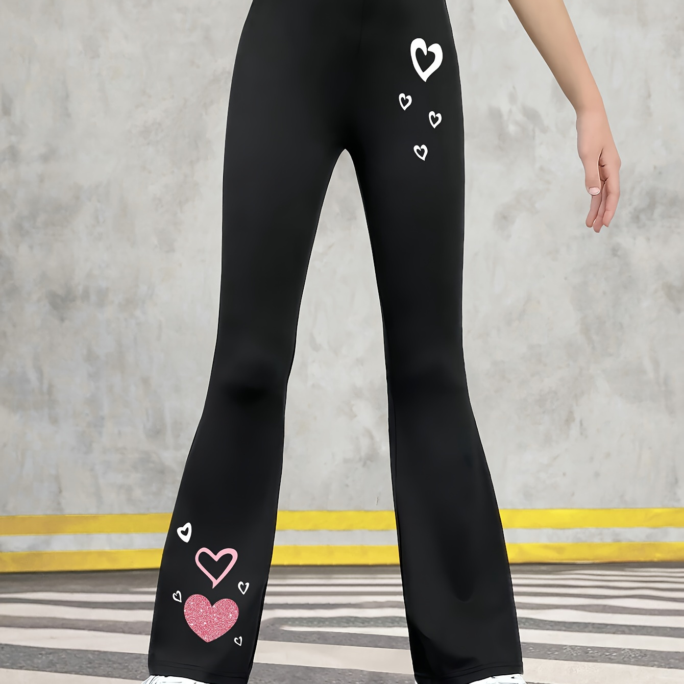 Creative Love Graphic Print Girl's Straight Flare Leg Pants, Casual Comfortable Elastic Trousers For Autumn
Creative Love Graphic Print Girl's Straight Flare Leg Pants, Casual Comfortable Elastic Trousers For Autumn
