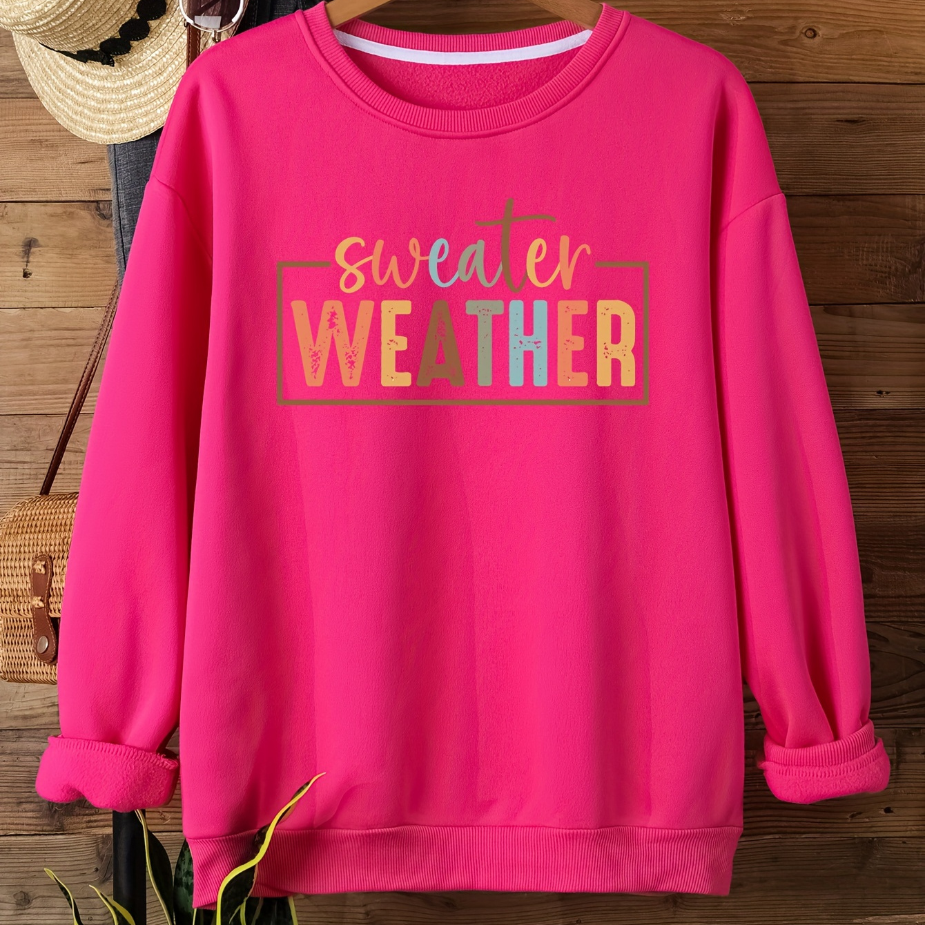 Sweater Weather Print Pullover Sweatshirt, Cute Long Sleeve Crew Neck Sweatshirt, Women's Clothing
Sweater Weather Print Pullover Sweatshirt, Cute Long Sleeve Crew Neck Sweatshirt, Women's Clothing
