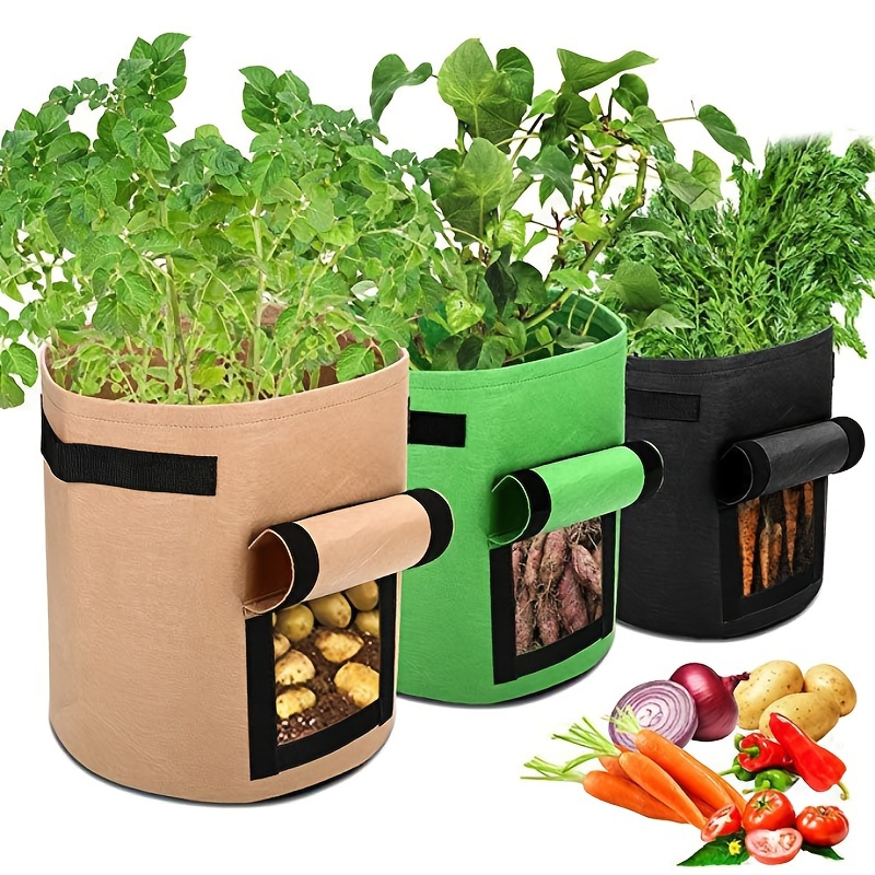 

1pc 5/10 Gallon Sweet Potato Planting Bags, Garden Planting Bags, Vegetable Growing Bags, Fabric Potting Bags