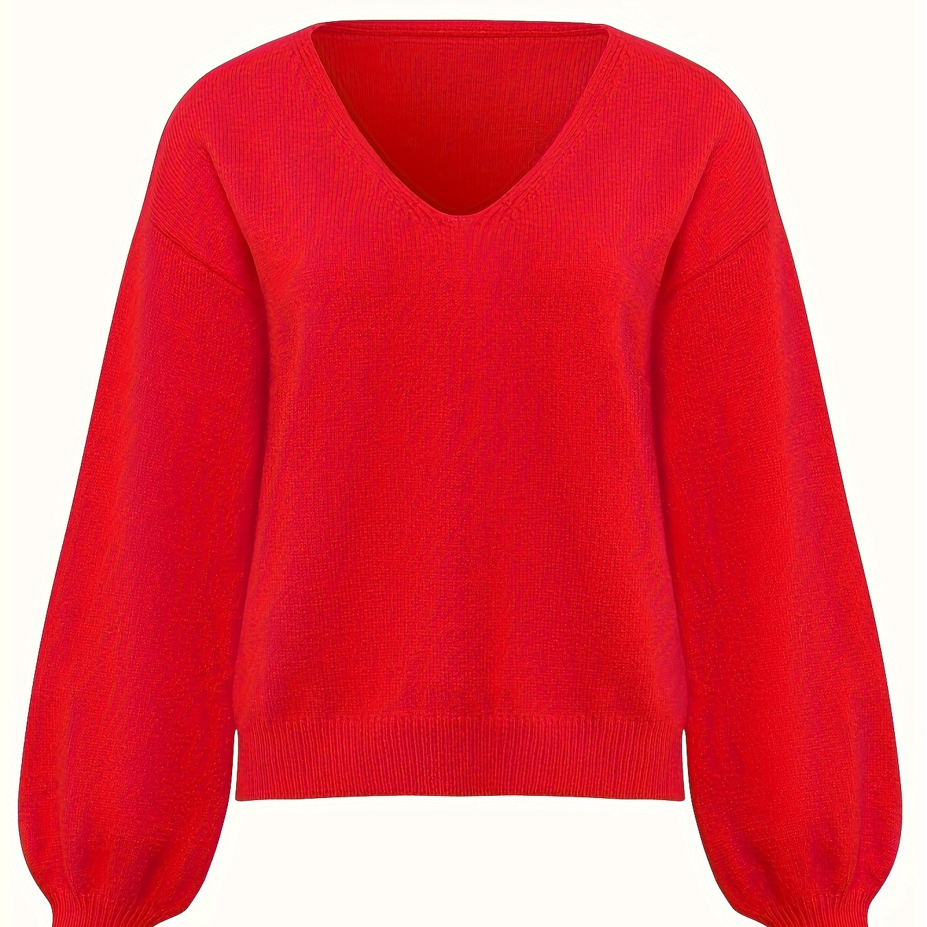 Solid V-neck Pullover Sweater, Versatile Long Sleeve Loose Knitted Top For Fall & Winter, Women's Clothing
Solid V-neck Pullover Sweater, Versatile Long Sleeve Loose Knitted Top For Fall & Winter, Women's Clothing