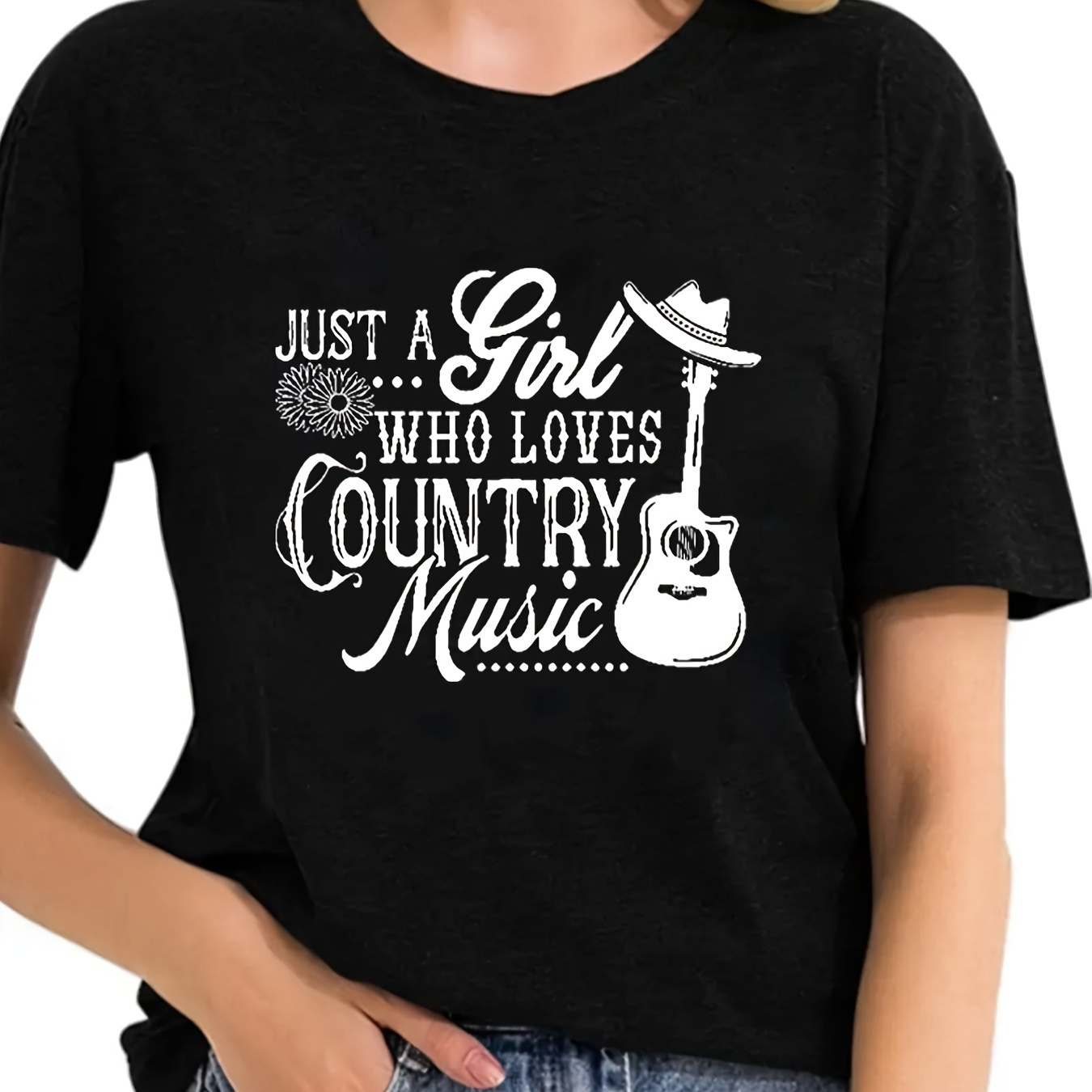 Plus Size Guitar & Letter Print T-shirt, Casual Short Sleeve Top For Spring & Summer, Women's Plus Size Clothing
Plus Size Guitar & Letter Print T-shirt, Casual Short Sleeve Top For Spring & Summer, Women's Plus Size Clothing