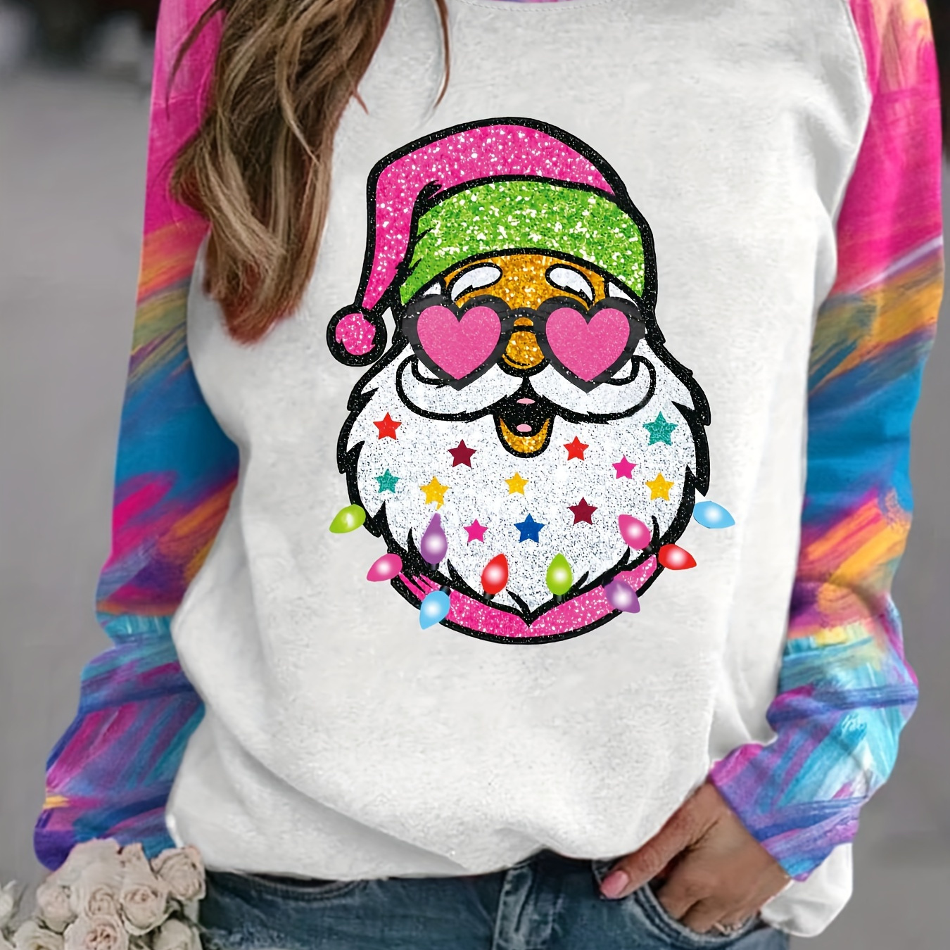 Christmas Print Color Block Sweatshirt, Casual Long Sleeve Sweatshirt, Women's Clothing
Christmas Print Color Block Sweatshirt, Casual Long Sleeve Sweatshirt, Women's Clothing