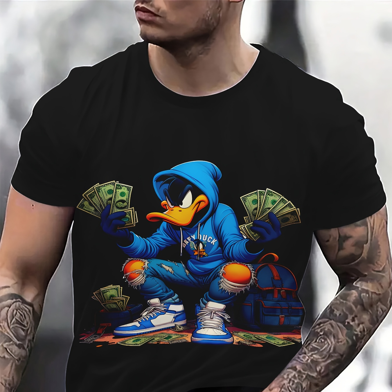 Summer Collection: Men's Casual Printed T-shirt - Lightweight, Slim Fit With Crew Neck, Polyester Blend
Summer Collection: Men's Casual Printed T-shirt - Lightweight, Slim Fit With Crew Neck, Polyester Blend
