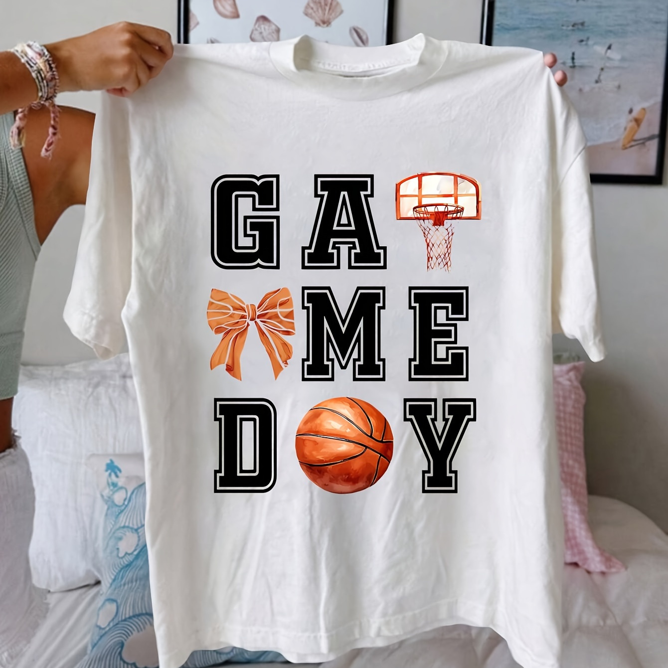 Basketball Print T-shirt, Short Sleeve Crew Neck Casual Top For Summer & Spring, Women's Clothing
Basketball Print T-shirt, Short Sleeve Crew Neck Casual Top For Summer & Spring, Women's Clothing