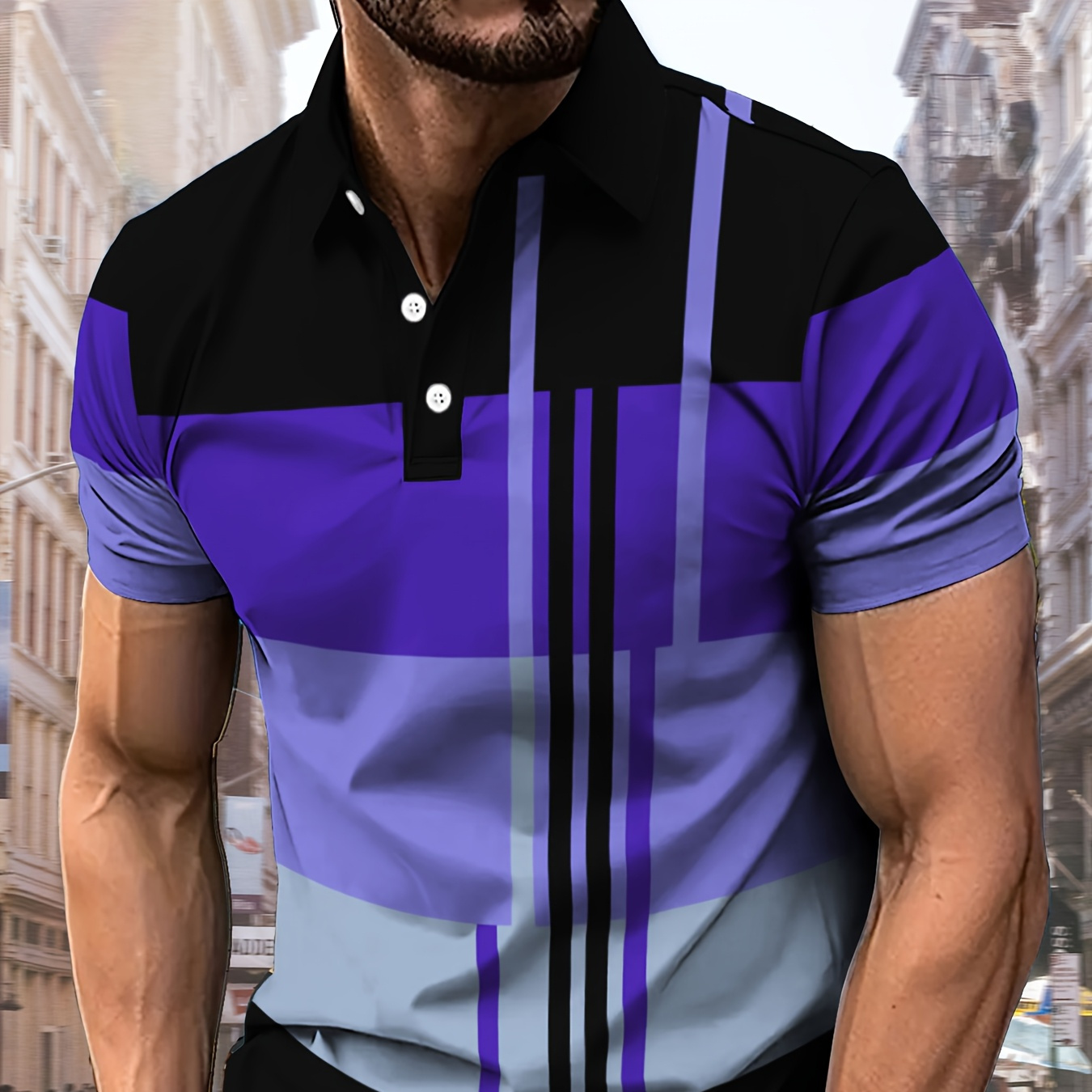 Men's Color Blocking Short Sleeve Lapel T-shirt For Summer, Casual Stylish Golf T-shirt As Gift
Men's Color Blocking Short Sleeve Lapel T-shirt For Summer, Casual Stylish Golf T-shirt As Gift