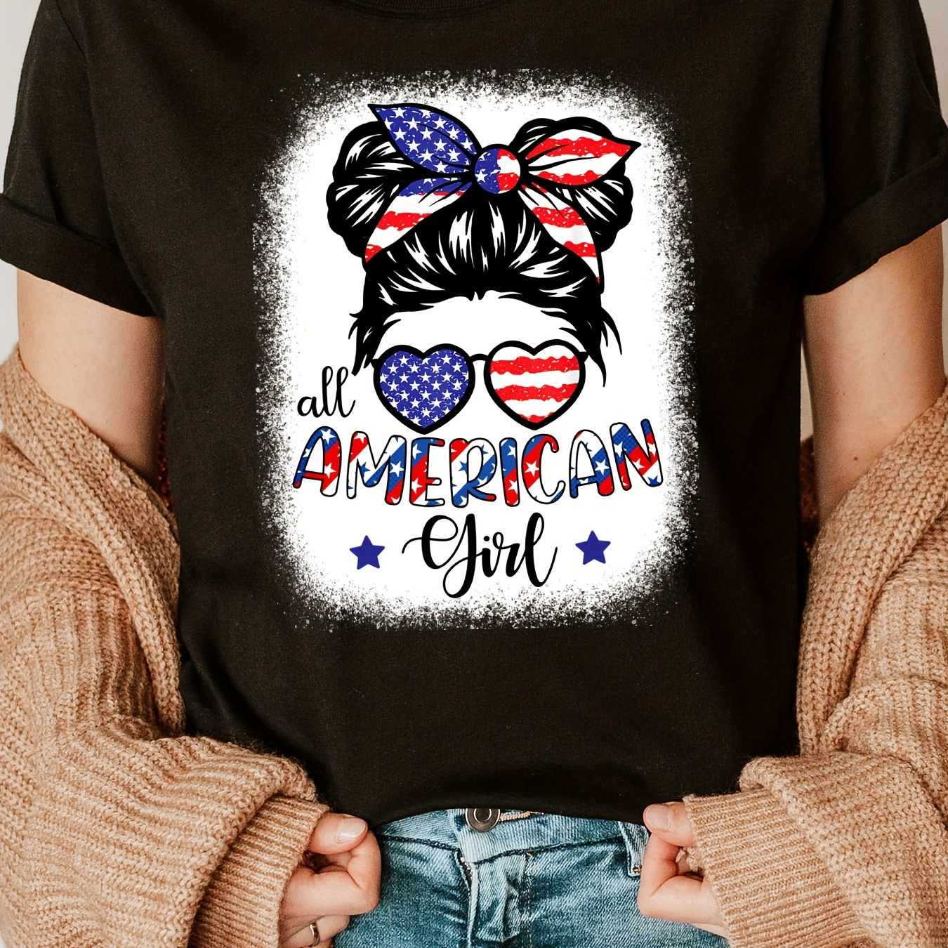 Independence Day Print Crew Neck T-shirt, Short Sleeve Casual Top For Summer & Spring, Women's Clothing
Independence Day Print Crew Neck T-shirt, Short Sleeve Casual Top For Summer & Spring, Women's Clothing