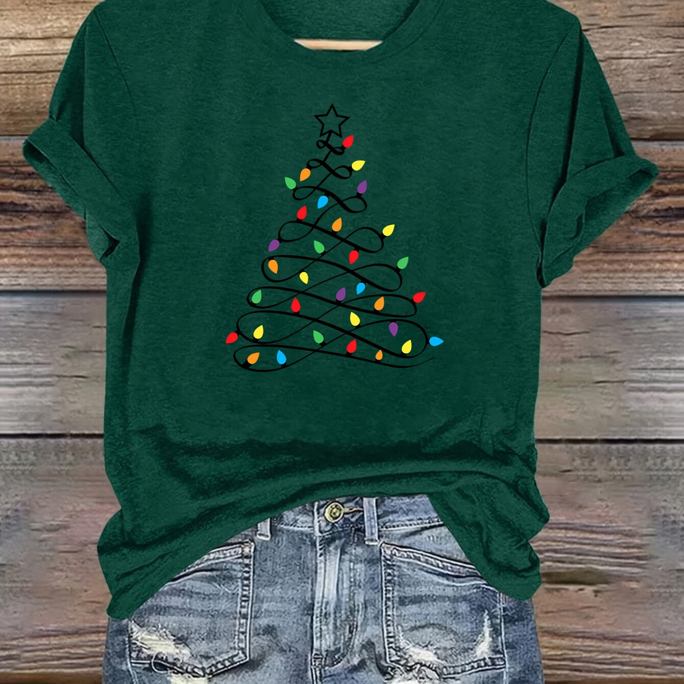 Christmas - Pattern Printed Round Neck T-shirt, Spring/summer Casual Short Sleeve T-shirt, Women's Wear
Christmas - Pattern Printed Round Neck T-shirt, Spring/summer Casual Short Sleeve T-shirt, Women's Wear