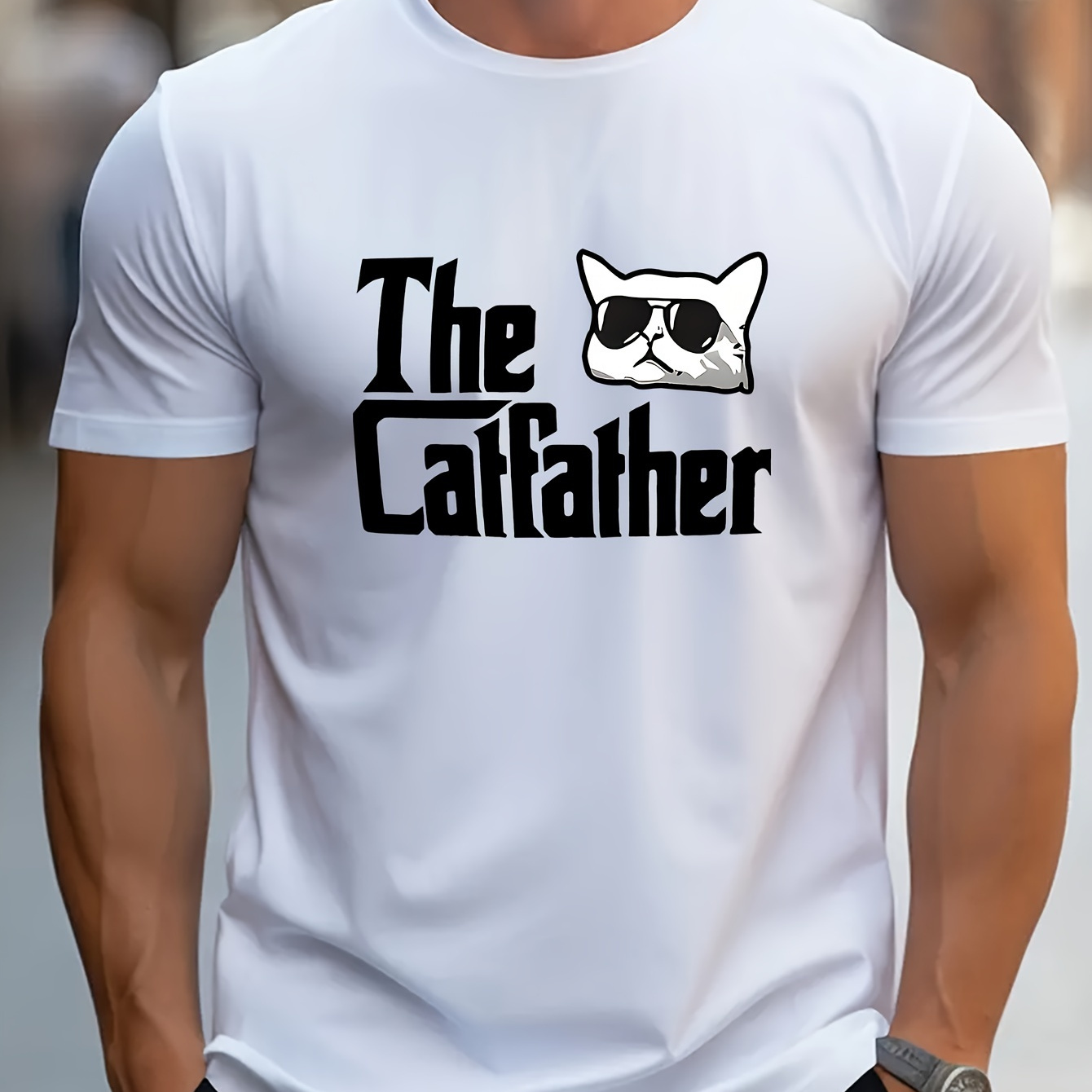 The Cat Father Print Men's Casual T-shirt, Short Sleeve Tee Tops, Summer Outdoor Sports Clothing
The Cat Father Print Men's Casual T-shirt, Short Sleeve Tee Tops, Summer Outdoor Sports Clothing