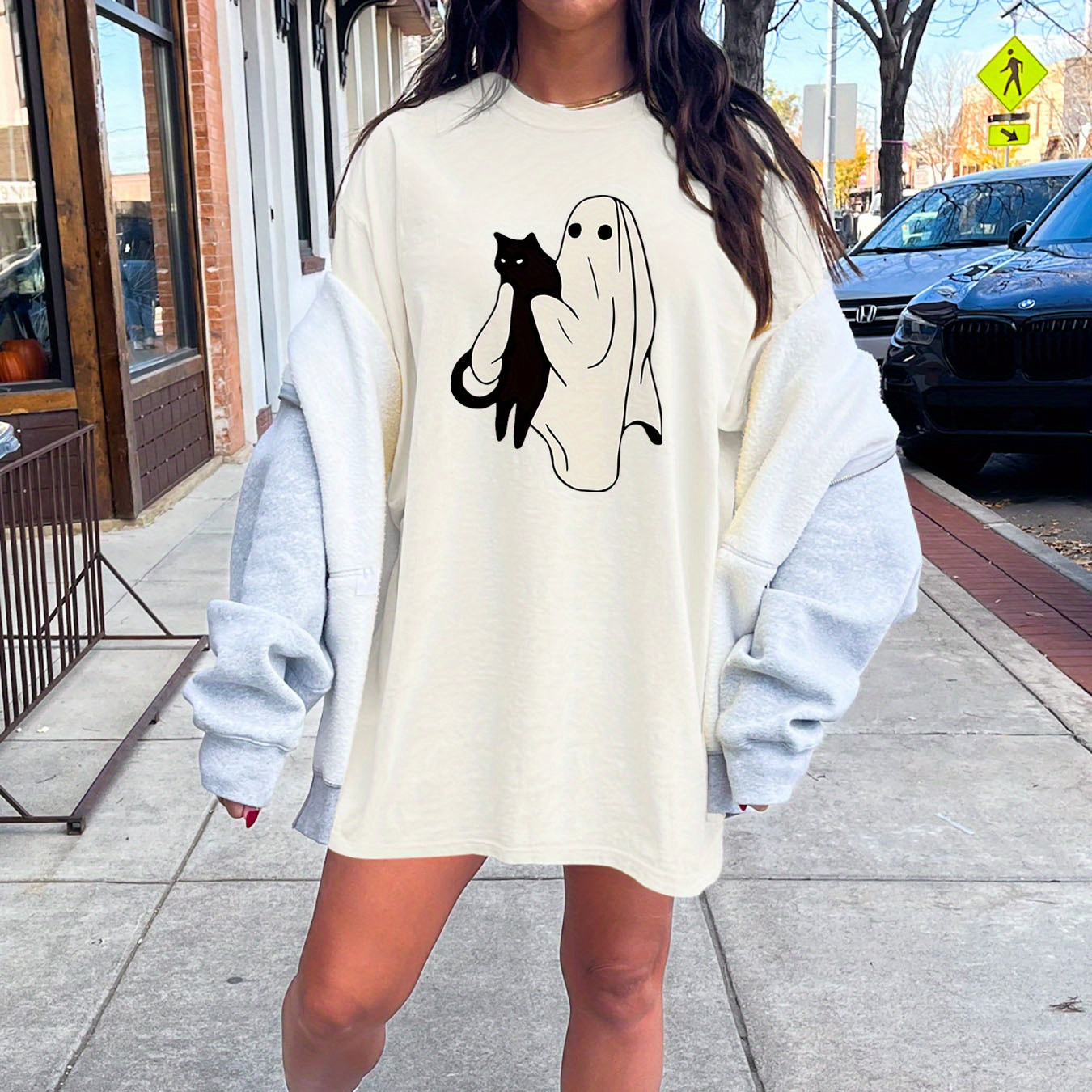 And Black Cat Print 100% Cotton Knit Oversized Casual T-shirt Dress For Women - Crew Neck, Comfort Fit, Versatile All-season Style
And Black Cat Print 100% Cotton Knit Oversized Casual T-shirt Dress For Women - Crew Neck, Comfort Fit, Versatile All-season Style