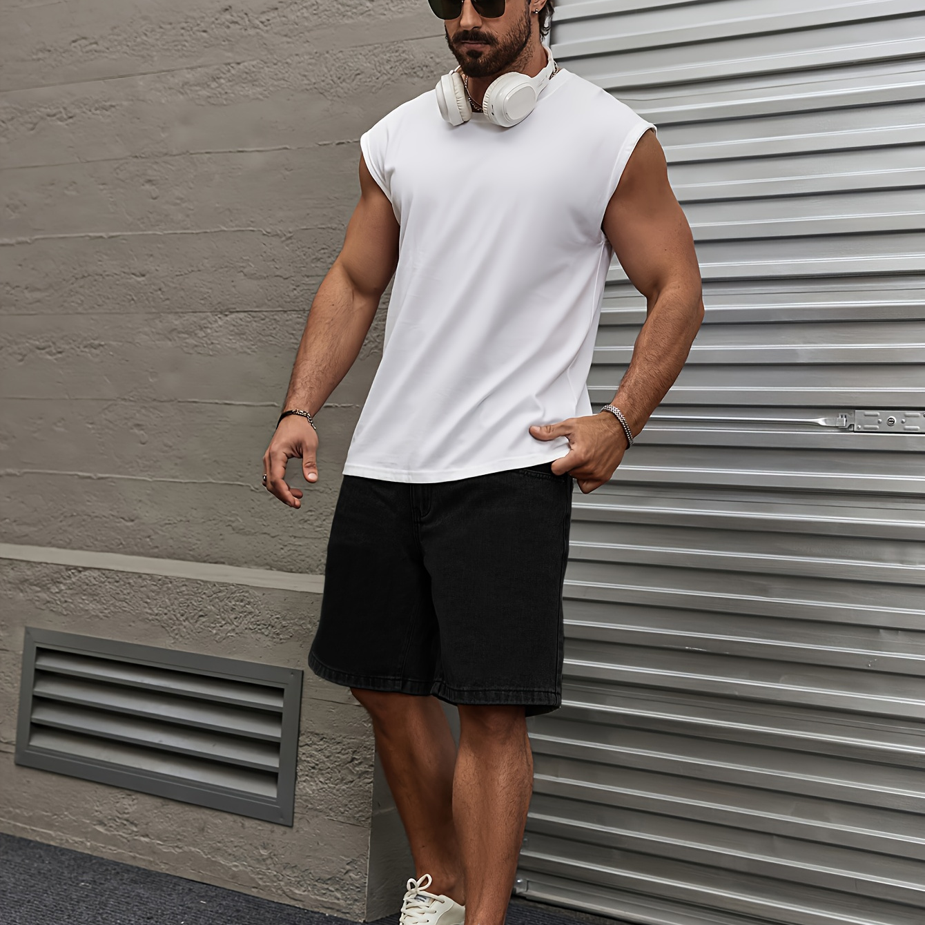 Men's Plus Size Casual Black Denim Shorts, Jean Shorts With Pockets, Fashion Comfort Fit For Outdoor Summer Wear
Men's Plus Size Casual Black Denim Shorts, Jean Shorts With Pockets, Fashion Comfort Fit For Outdoor Summer Wear