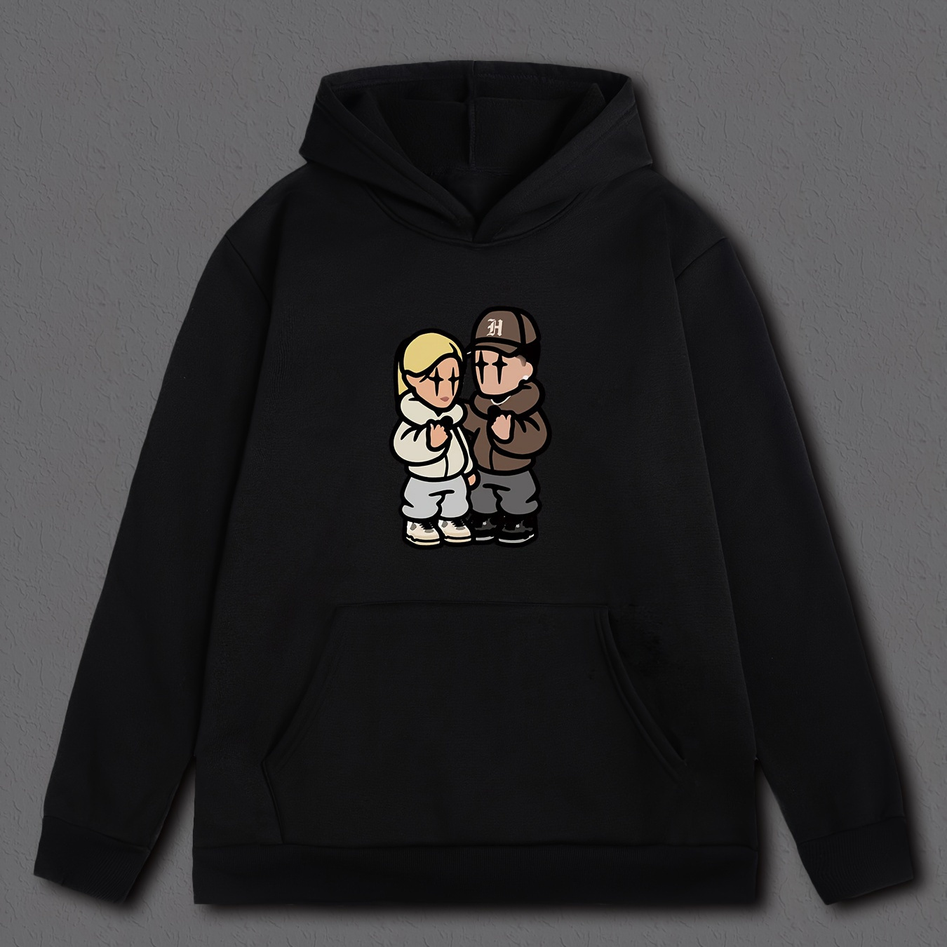 Couple Figure Print Casual Hooded Sweatshirt, Long Sleeve Sports Pullover Hoodie, Women's Clothing
Couple Figure Print Casual Hooded Sweatshirt, Long Sleeve Sports Pullover Hoodie, Women's Clothing