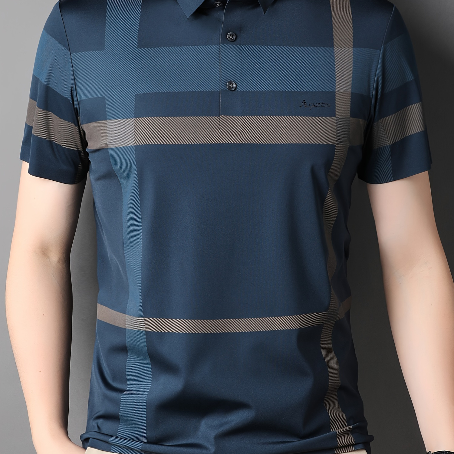 Casual Men's Plaid Design Short Sleeve Golf Shirt, Male Shirt For Summer Outdoor Casual, Gift For Men
Casual Men's Plaid Design Short Sleeve Golf Shirt, Male Shirt For Summer Outdoor Casual, Gift For Men