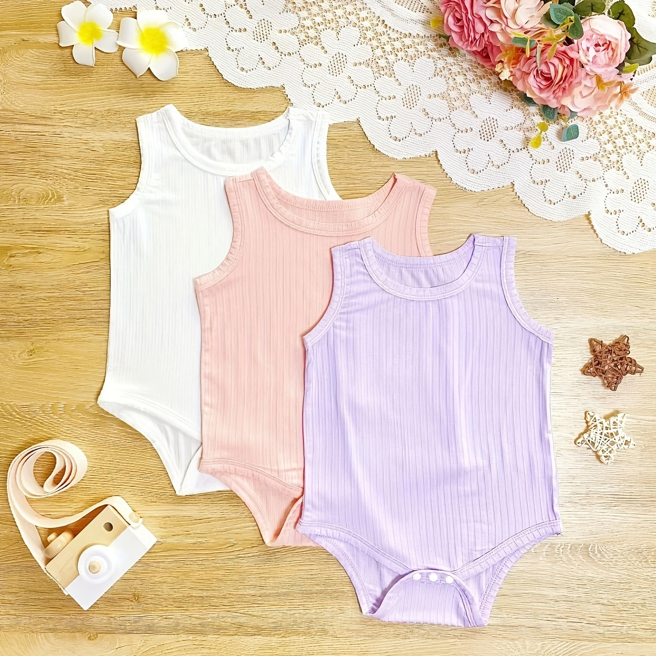 3-piece Baby Girl's Solid Color Bodysuit Comfortable And Soft Bodysuit Spring And Summer New Baby Bodysuit
3-piece Baby Girl's Solid Color Bodysuit Comfortable And Soft Bodysuit Spring And Summer New Baby Bodysuit