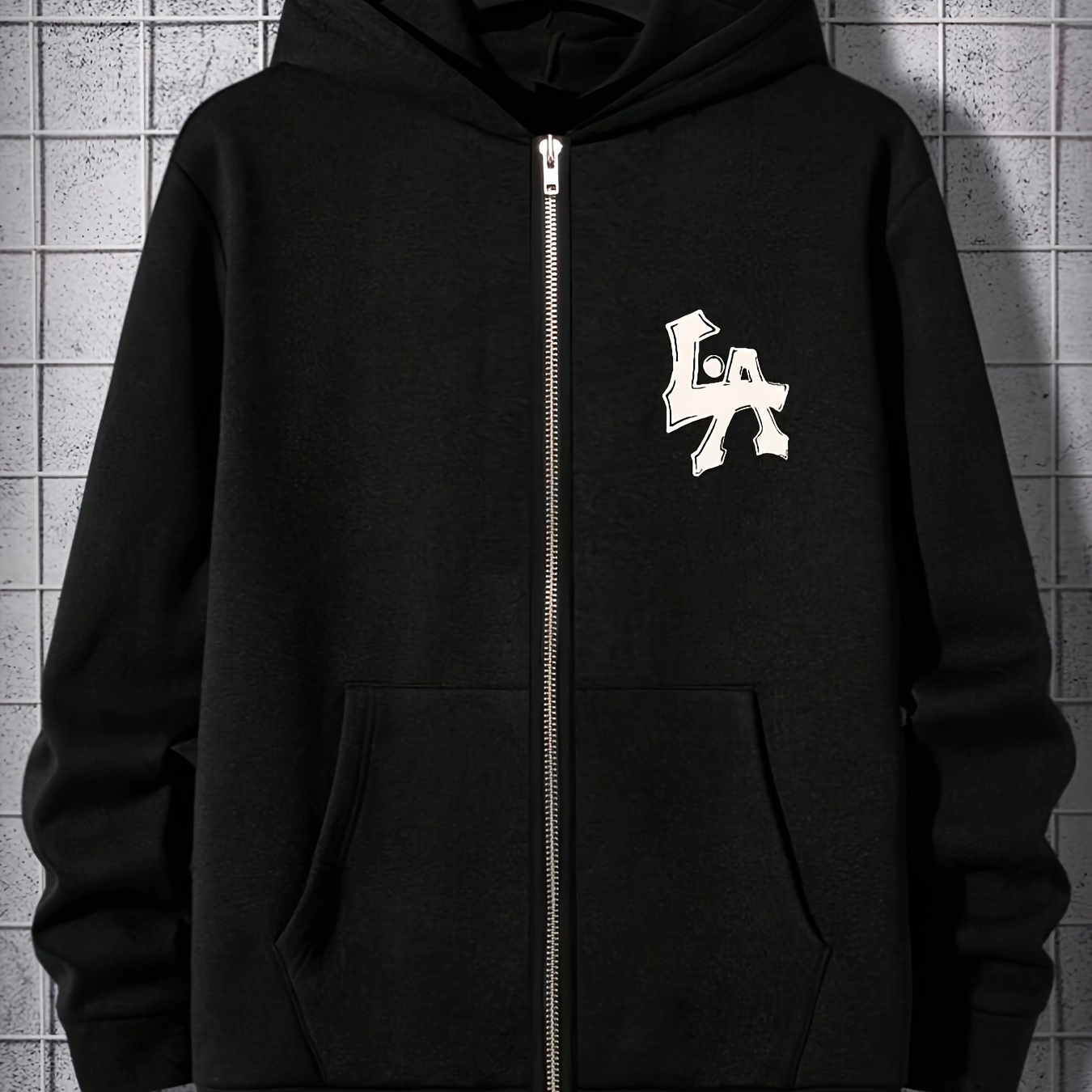 Men's Plus Size Casual Hoodie With La Graphic - Zip-up, Polyester, Machine Washable, Plus Size
Men's Plus Size Casual Hoodie With La Graphic - Zip-up, Polyester, Machine Washable, Plus Size