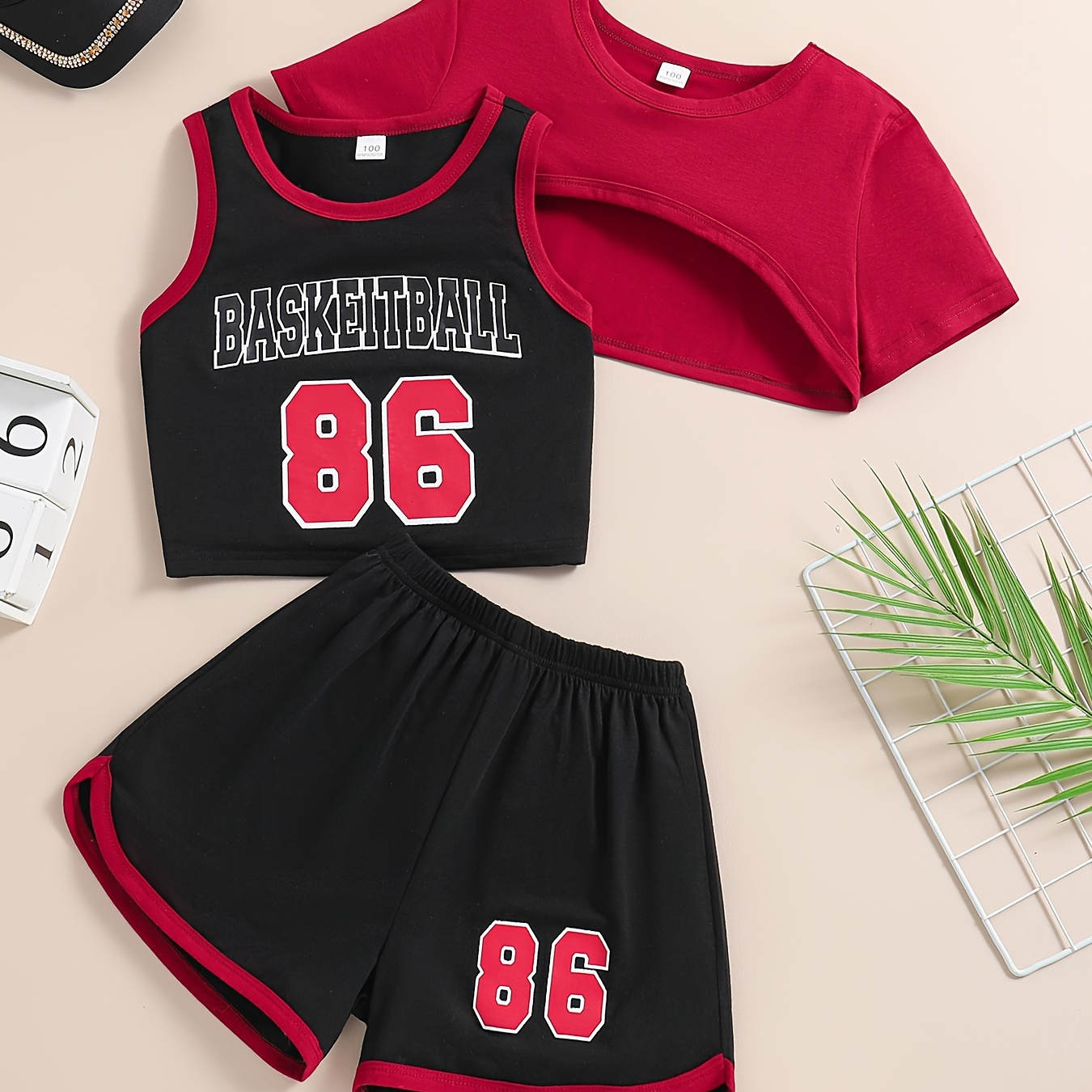 Sporty Girls' 3pcs Basketball Letter Sports Tank Top + Shorts + Cover-up Casual Outdoor Set
Sporty Girls' 3pcs Basketball Letter Sports Tank Top + Shorts + Cover-up Casual Outdoor Set