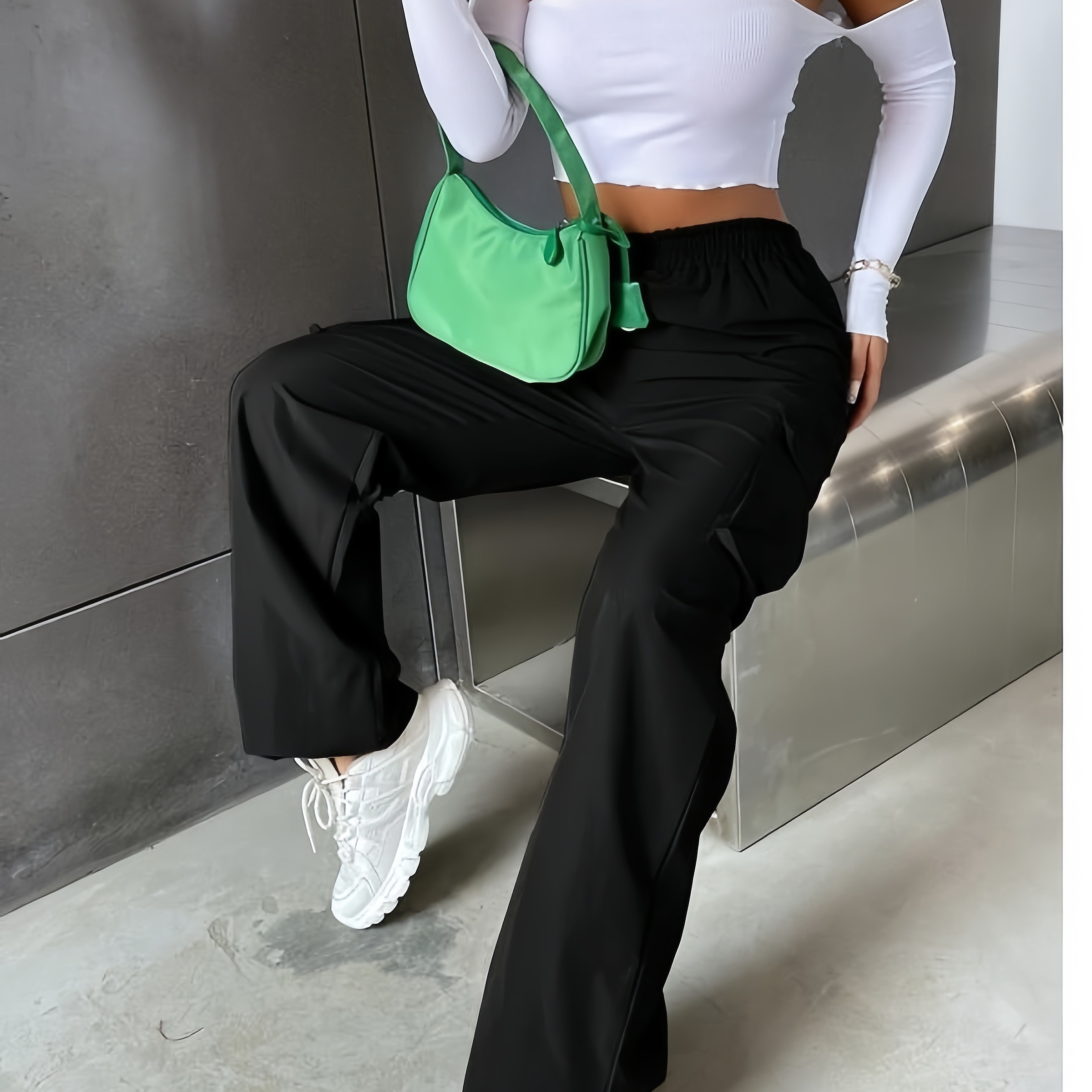 High Waist Straight Leg Cargo Pants, Casual Flap Pocket Loose Pants For Spring & Fall, Women's Clothing
High Waist Straight Leg Cargo Pants, Casual Flap Pocket Loose Pants For Spring & Fall, Women's Clothing