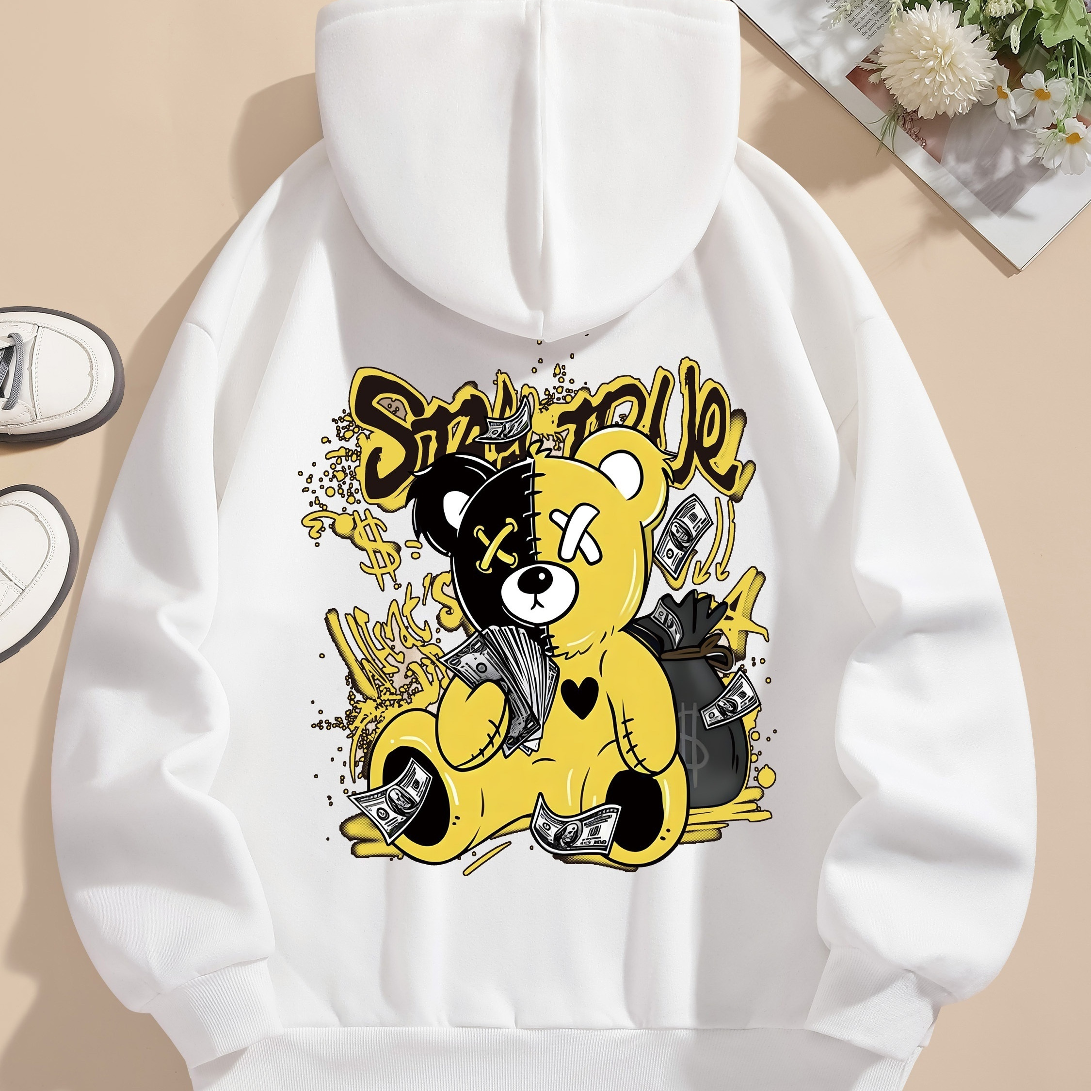 Bear Print Hoodie, Drawstring Casual Hooded Sweatshirt For Winter & Fall, Women's Clothing
Bear Print Hoodie, Drawstring Casual Hooded Sweatshirt For Winter & Fall, Women's Clothing