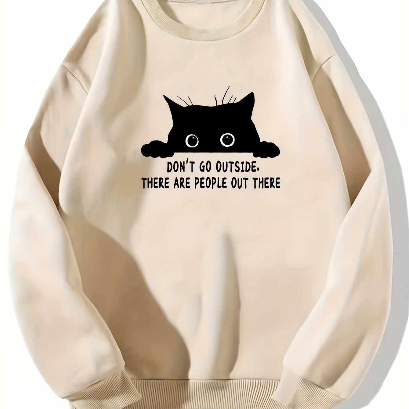 Women's Casual Long Sleeve Crew Neck Sweatshirt With Cute Cat & Slogan Print, Sportswear For Fall & Winter, Outdoor Wear
Women's Casual Long Sleeve Crew Neck Sweatshirt With Cute Cat & Slogan Print, Sportswear For Fall & Winter, Outdoor Wear