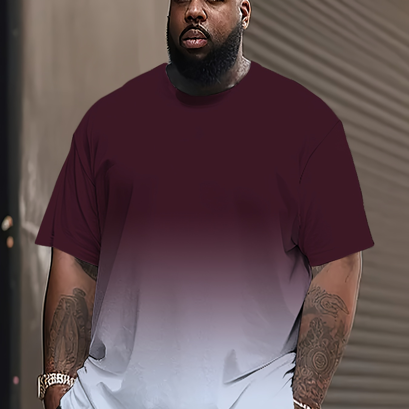 Men's Plus Size Gradient Short Sleeve T-shirt, Casual Outdoor Sports Tee, Fall Wear, Plus Size
Men's Plus Size Gradient Short Sleeve T-shirt, Casual Outdoor Sports Tee, Fall Wear, Plus Size