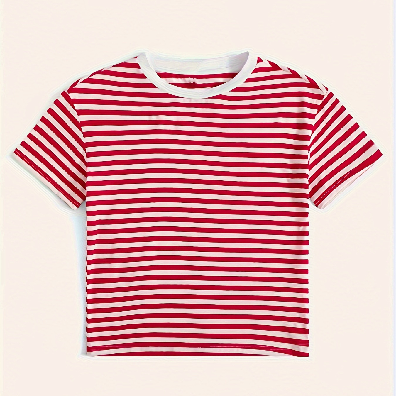 Women's Casual Striped T-shirt - Soft Polyester , Crew Neck, Short Sleeve, Machine Washable - Spring/summer/fall
Women's Casual Striped T-shirt - Soft Polyester , Crew Neck, Short Sleeve, Machine Washable - Spring/summer/fall