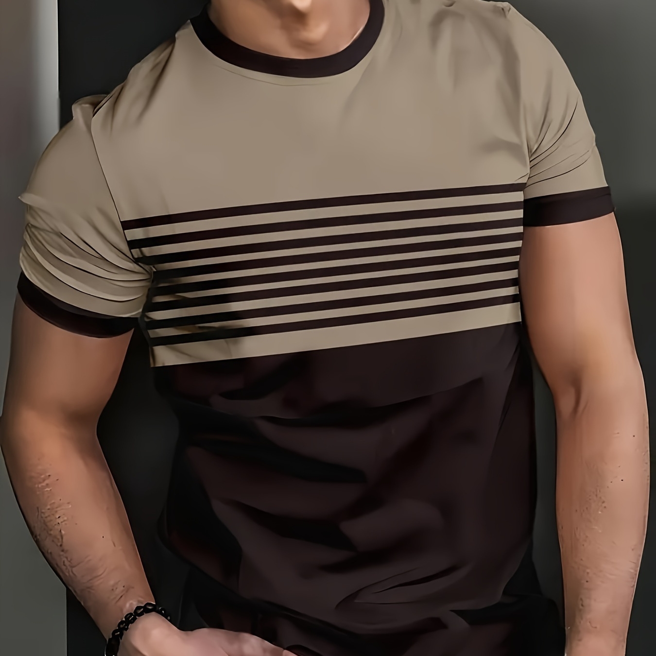 Men's Breathable Summer T-shirt - Casual Striped 3d Print, Crew Neck Short Sleeve Tee With Mesh Fabric For & Style
Men's Breathable Summer T-shirt - Casual Striped 3d Print, Crew Neck Short Sleeve Tee With Mesh Fabric For & Style