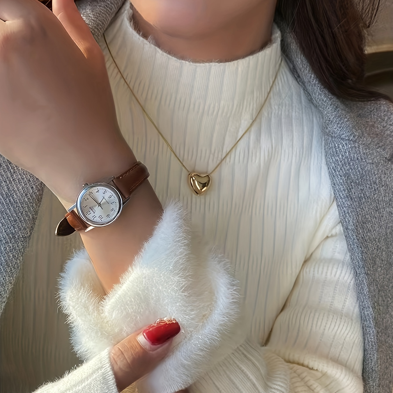 Valentine's Day Mock Neck Fleece Rib Knit Sweater, Casual Long Sleeve Slim Versatile Sweater, Women's Clothing
Valentine's Day Mock Neck Fleece Rib Knit Sweater, Casual Long Sleeve Slim Versatile Sweater, Women's Clothing
