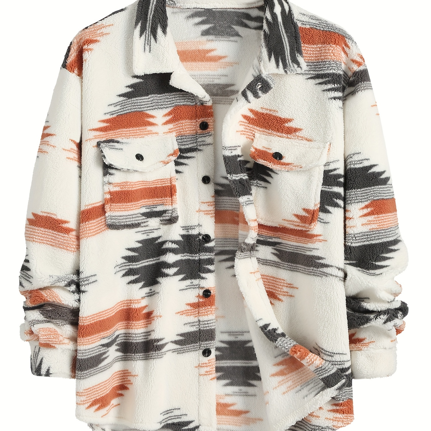 Zaful Men's Bohemian Button-up Plush Jacket - Cozy & Warm Furry Outerwear With Abstract Brush Pattern, Machine Washable For Fall/, Cozy Jacket
Zaful Men's Bohemian Button-up Plush Jacket - Cozy & Warm Furry Outerwear With Abstract Brush Pattern, Machine Washable For Fall/, Cozy Jacket