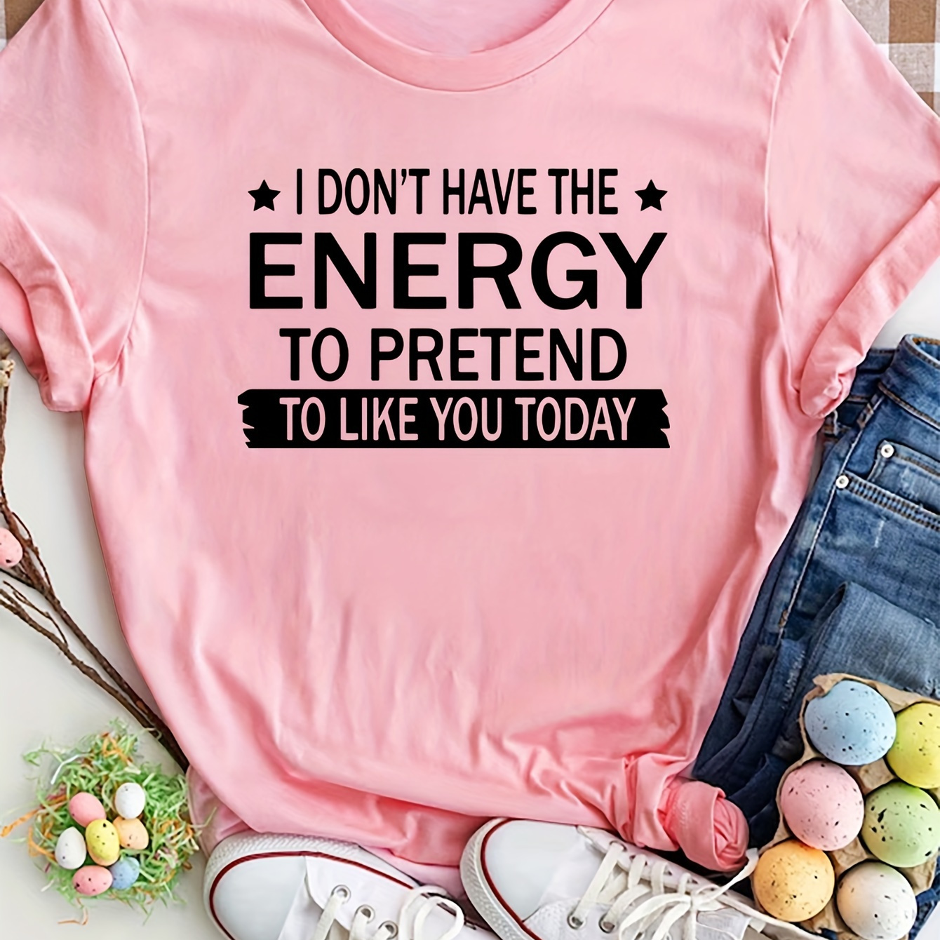 Letter Slogan Print T-shirt, Short-sleeved Crew Neck Casual Top, Spring And Autumn, Women's Wear
Letter Slogan Print T-shirt, Short-sleeved Crew Neck Casual Top, Spring And Autumn, Women's Wear