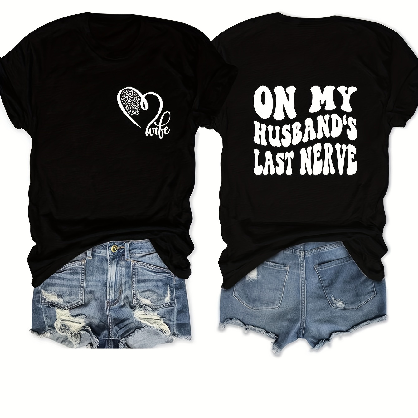 Heart & Letter Neck T-shirt, Casual Short Sleeve T-shirt For , Women's Clothing
Heart & Letter Neck T-shirt, Casual Short Sleeve T-shirt For , Women's Clothing