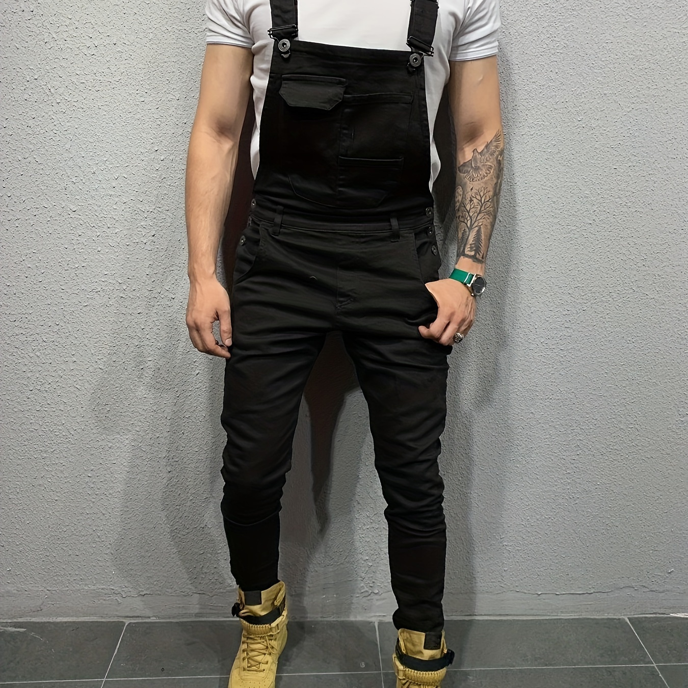 Men's Fashion Denim Overalls, Slim Fit Casual Suspender Pants, Streetwear Style, Adjustable Strap Work Jeans, Tapered Leg Trousers
Men's Fashion Denim Overalls, Slim Fit Casual Suspender Pants, Streetwear Style, Adjustable Strap Work Jeans, Tapered Leg Trousers