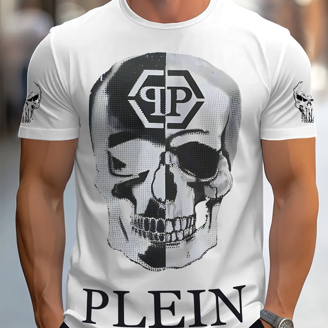 Men's Plus-size Casual T-shirt With 3d Skull Print - Comfortable Polyester , Machine Washable
Men's Plus-size Casual T-shirt With 3d Skull Print - Comfortable Polyester , Machine Washable