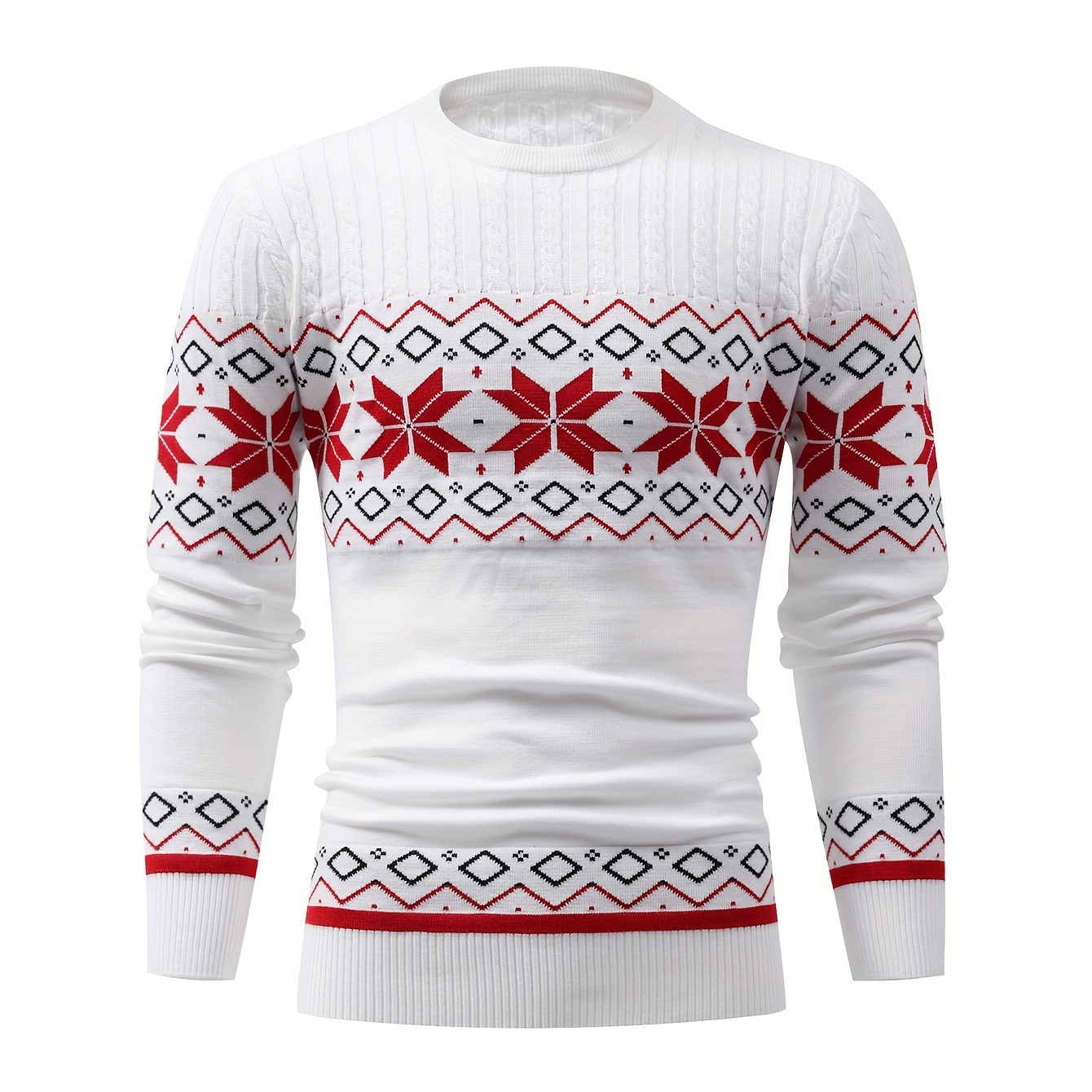 Christmas Style Pattern Men's Retro Knitted Pullover Round Neck Long Sleeve Sweater, Suitable For Autumn And Winter, Comfortable And Warm
Christmas Style Pattern Men's Retro Knitted Pullover Round Neck Long Sleeve Sweater, Suitable For Autumn And Winter, Comfortable And Warm