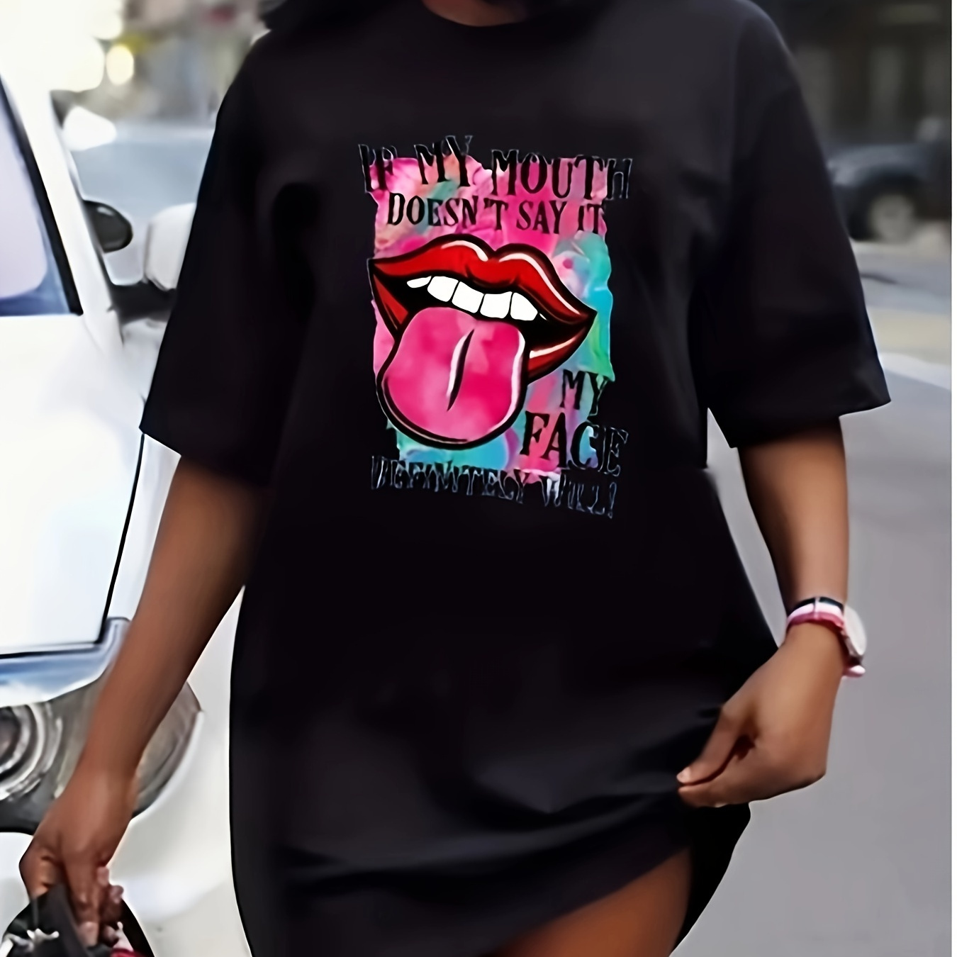 Graphic Print Tee Dress, Short Sleeve Crew Neck Casual Dress For Summer & Spring, Women's Clothing
Graphic Print Tee Dress, Short Sleeve Crew Neck Casual Dress For Summer & Spring, Women's Clothing