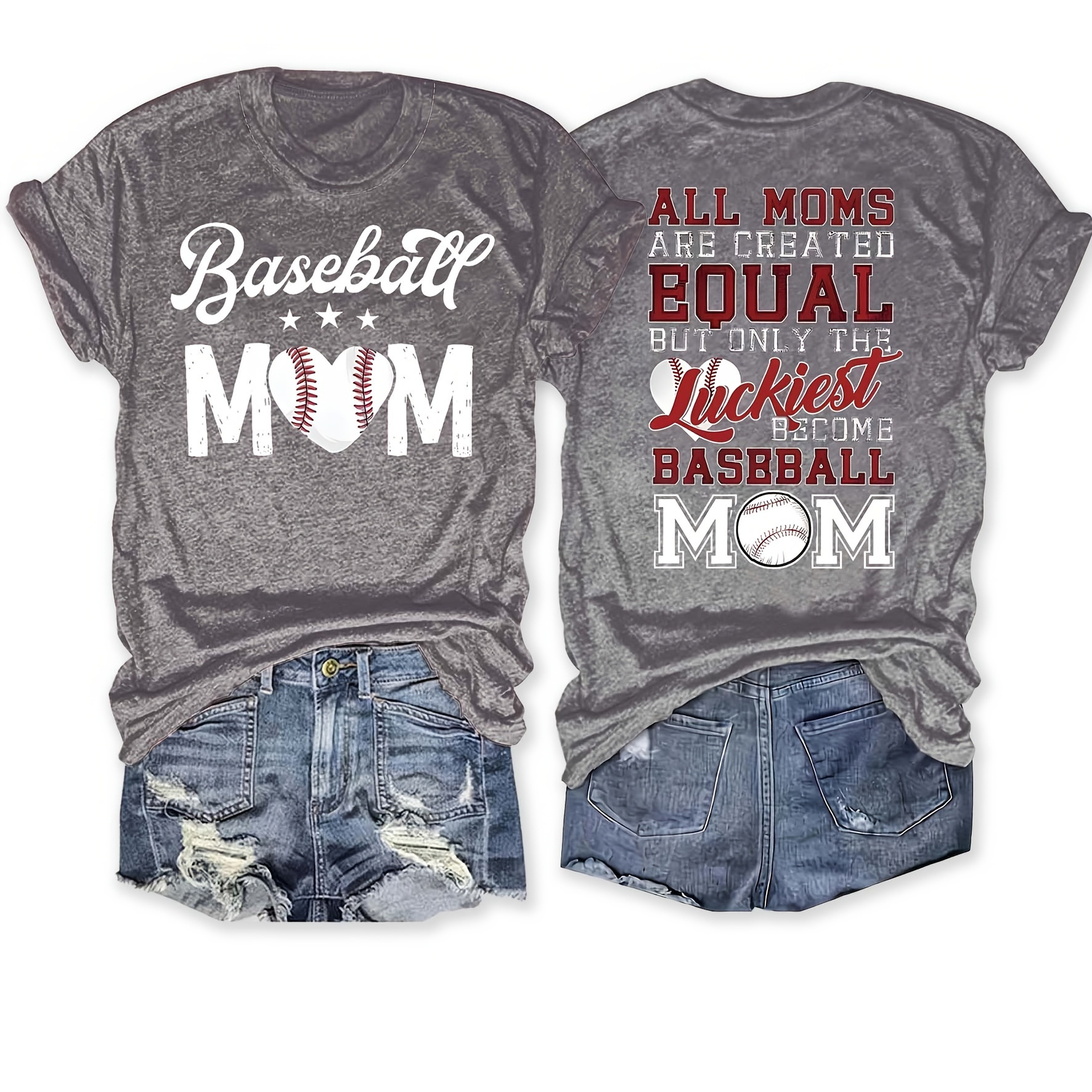 Baseball Mom Print T-shirt, Casual Crew Neck Short Sleeve Top For Spring & Summer, Women's Clothing
Baseball Mom Print T-shirt, Casual Crew Neck Short Sleeve Top For Spring & Summer, Women's Clothing