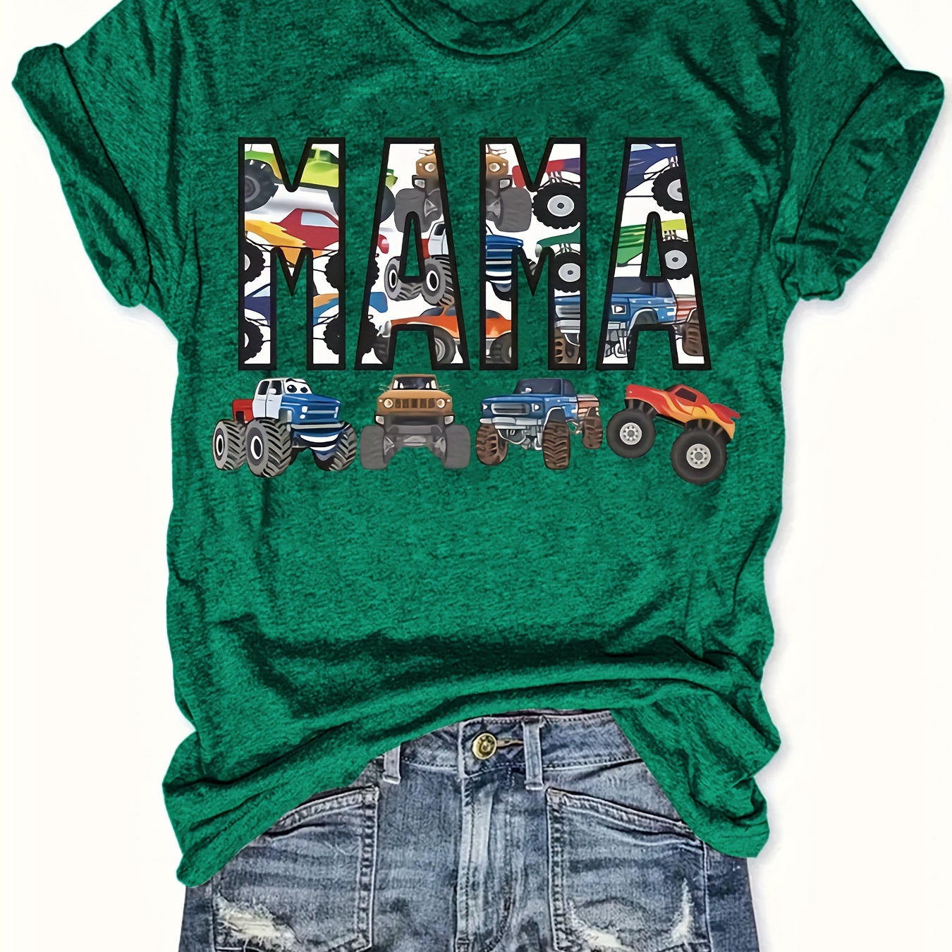 Plus Size Mama Print T-shirt, Casual Short Sleeve Top For Spring & Summer, Women's Plus Size Clothing
Plus Size Mama Print T-shirt, Casual Short Sleeve Top For Spring & Summer, Women's Plus Size Clothing