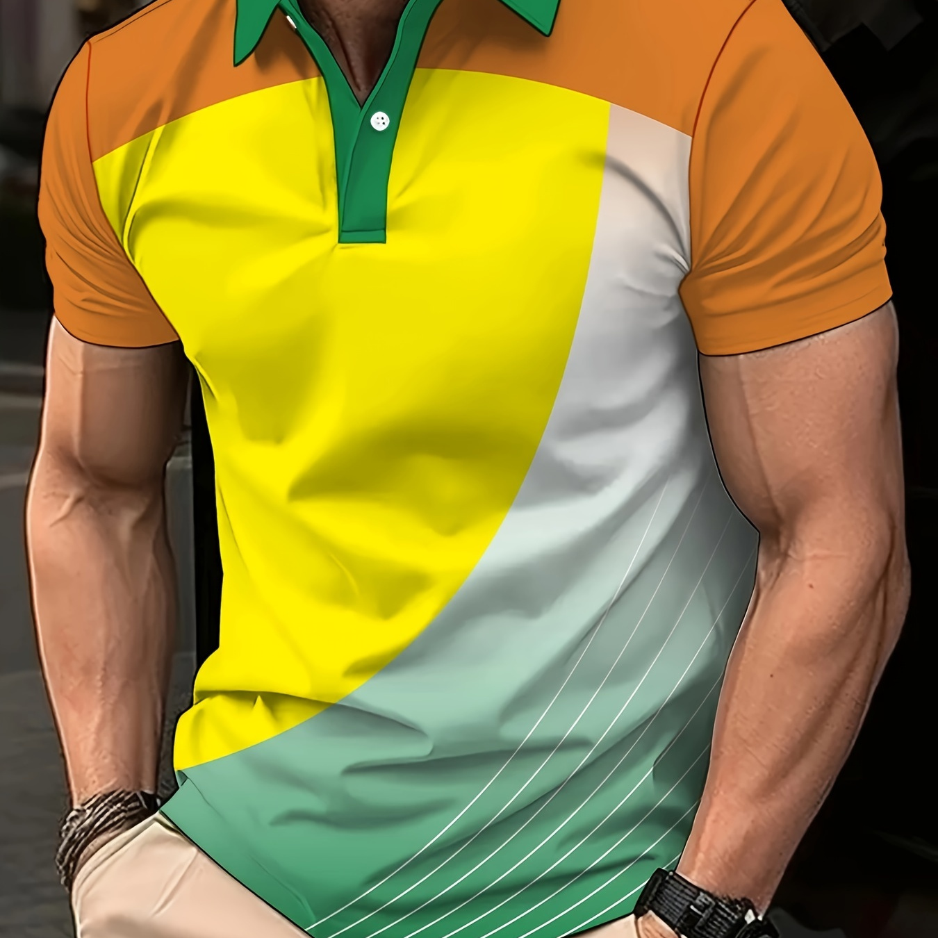 Men's Color Blocked Short Sleeve Golf Shirt, Comfy Male Shirt For Golf Sports, Gift For Men
Men's Color Blocked Short Sleeve Golf Shirt, Comfy Male Shirt For Golf Sports, Gift For Men