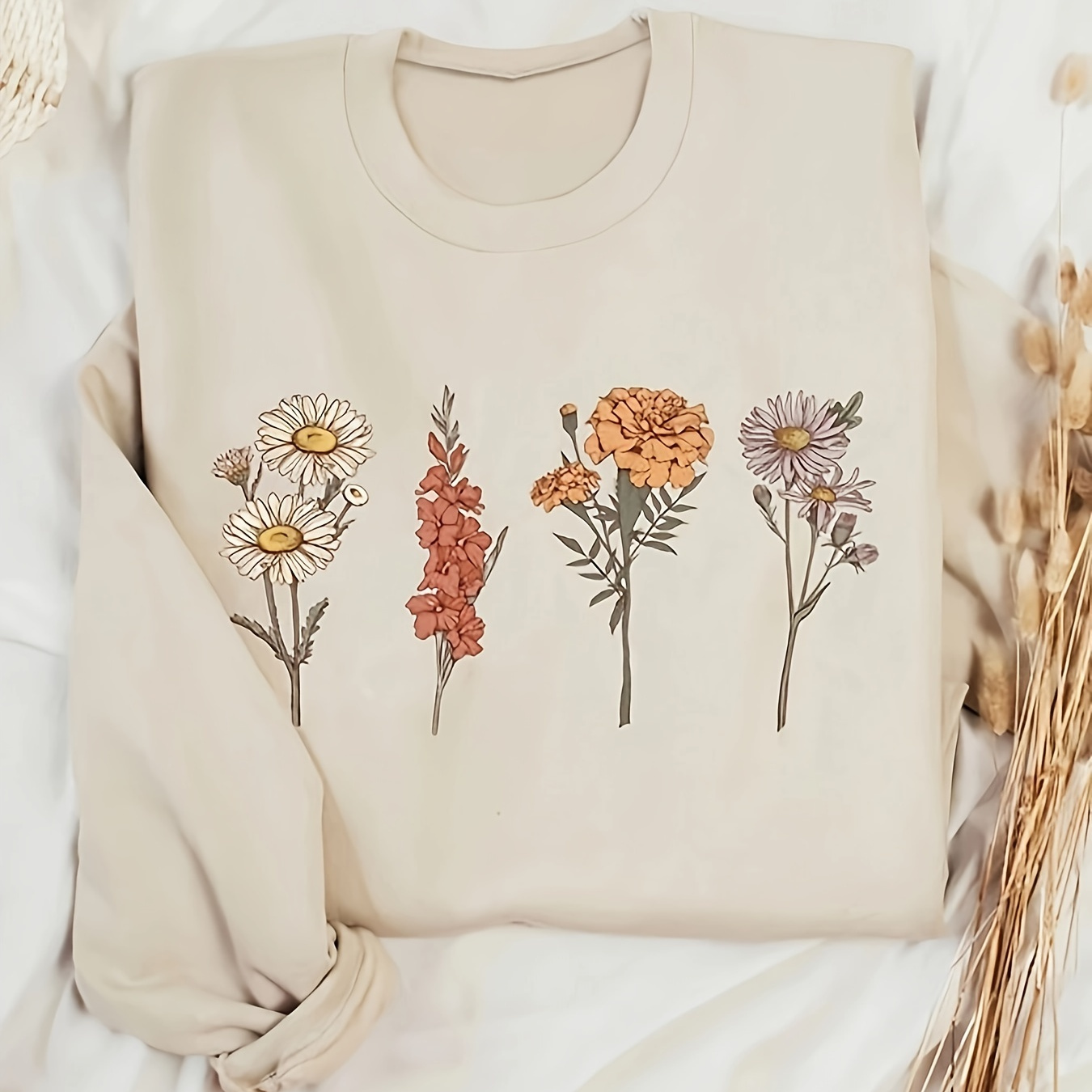 Floral Print Pullover Sweatshirt, Casual Long Sleeve Crew Neck Sweatshirt For Fall & Winter, Women's Clothing
Floral Print Pullover Sweatshirt, Casual Long Sleeve Crew Neck Sweatshirt For Fall & Winter, Women's Clothing