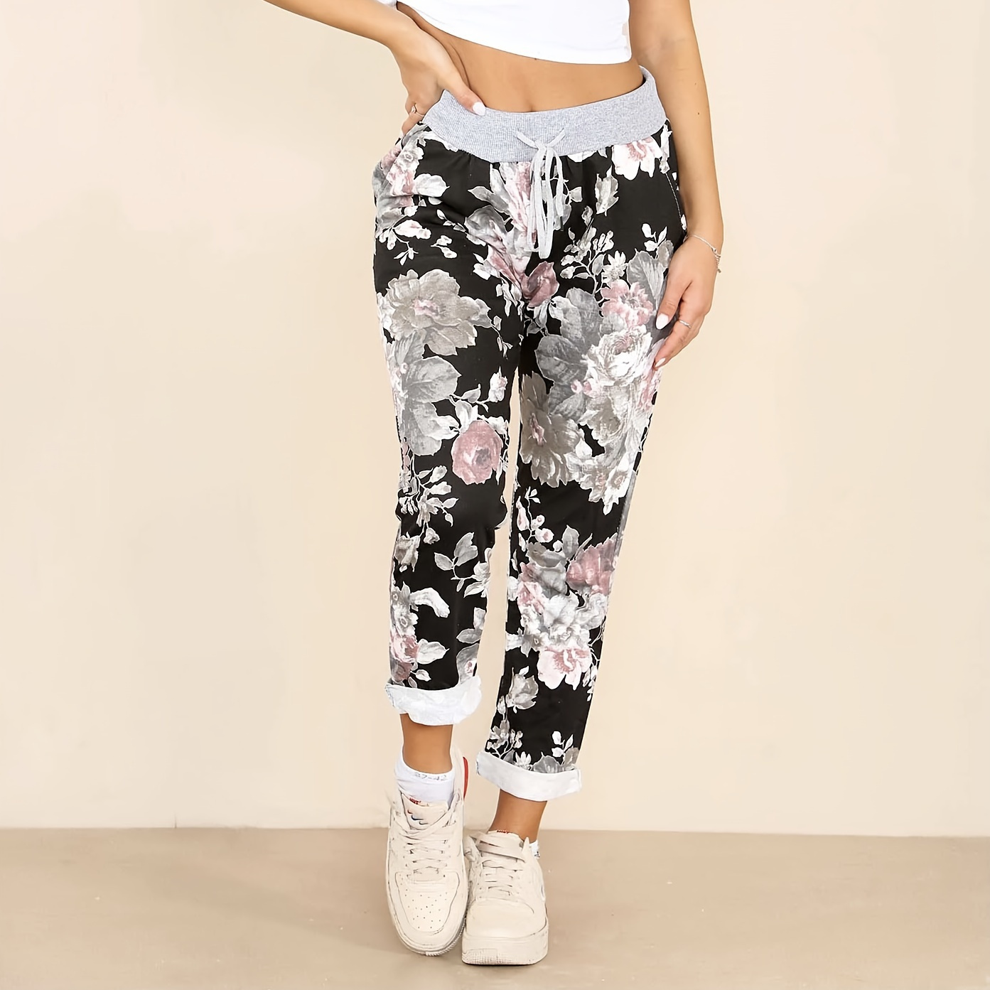 Floral Print Straight Leg Pants, Casual Drawstring Waist Pants For Spring & Summer, Women's Clothing
Floral Print Straight Leg Pants, Casual Drawstring Waist Pants For Spring & Summer, Women's Clothing