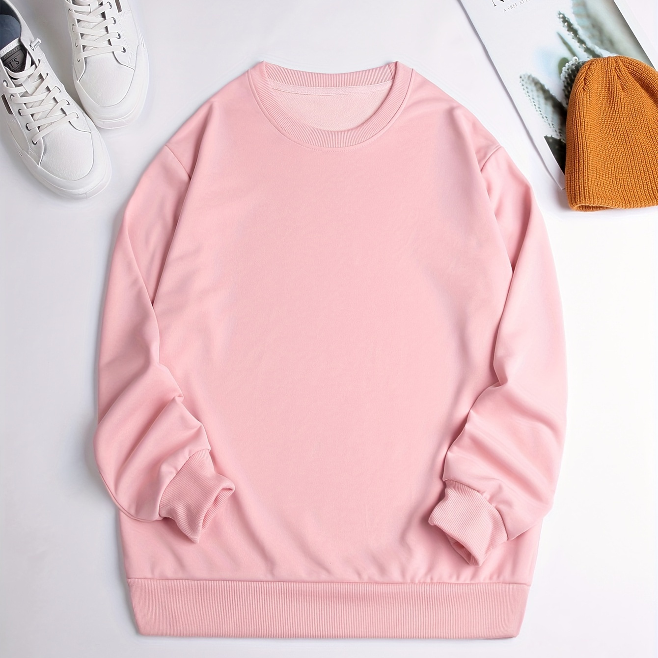 Solid Casual Loose Long-sleeved Sweatshirt, Pullover Crew Neck Sweatshirt, Women's Sweatshirts
Solid Casual Loose Long-sleeved Sweatshirt, Pullover Crew Neck Sweatshirt, Women's Sweatshirts
