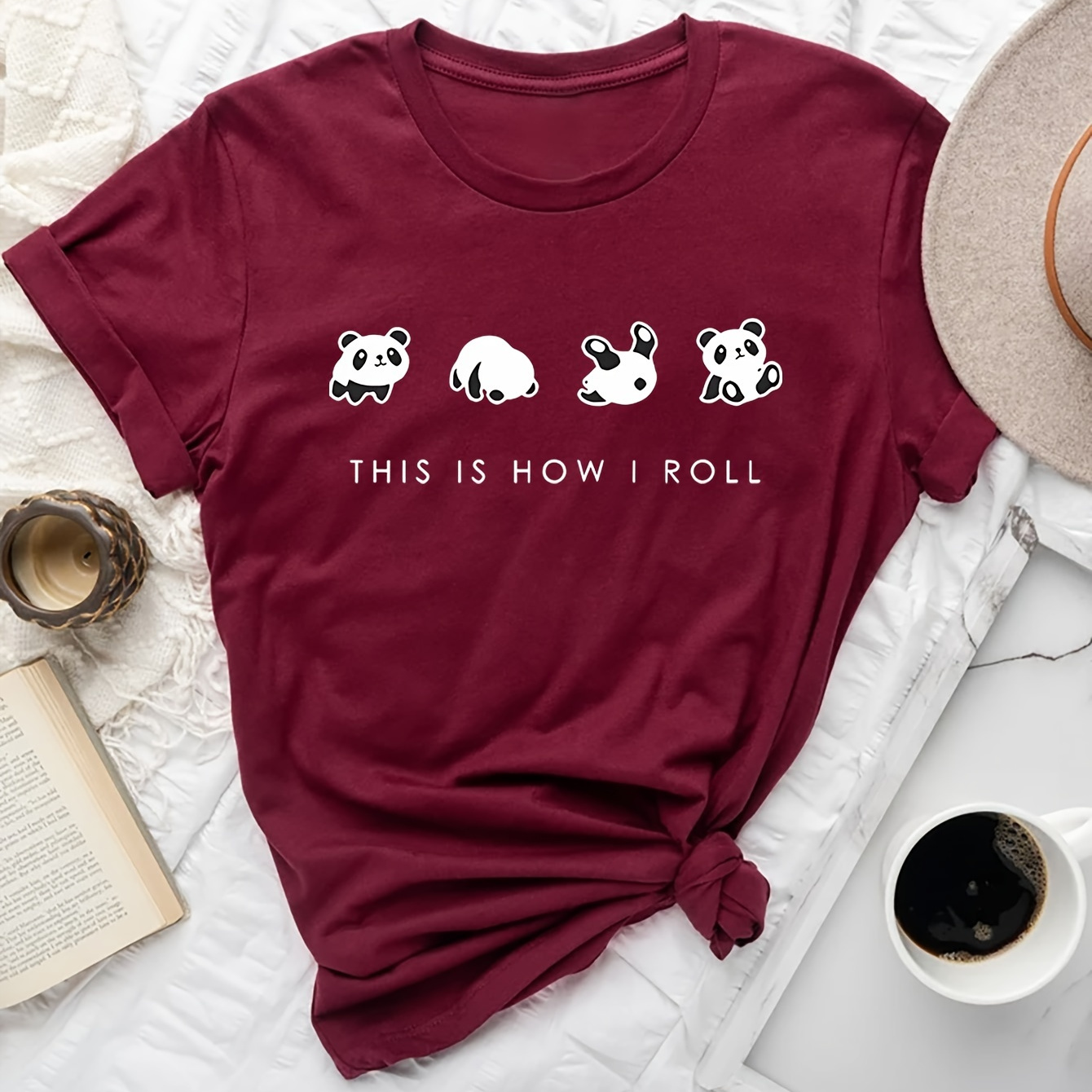 Plus Size Panda Print T-shirt, Casual Short Sleeve Top For Spring & Summer, Women's Plus Size Clothing
Plus Size Panda Print T-shirt, Casual Short Sleeve Top For Spring & Summer, Women's Plus Size Clothing