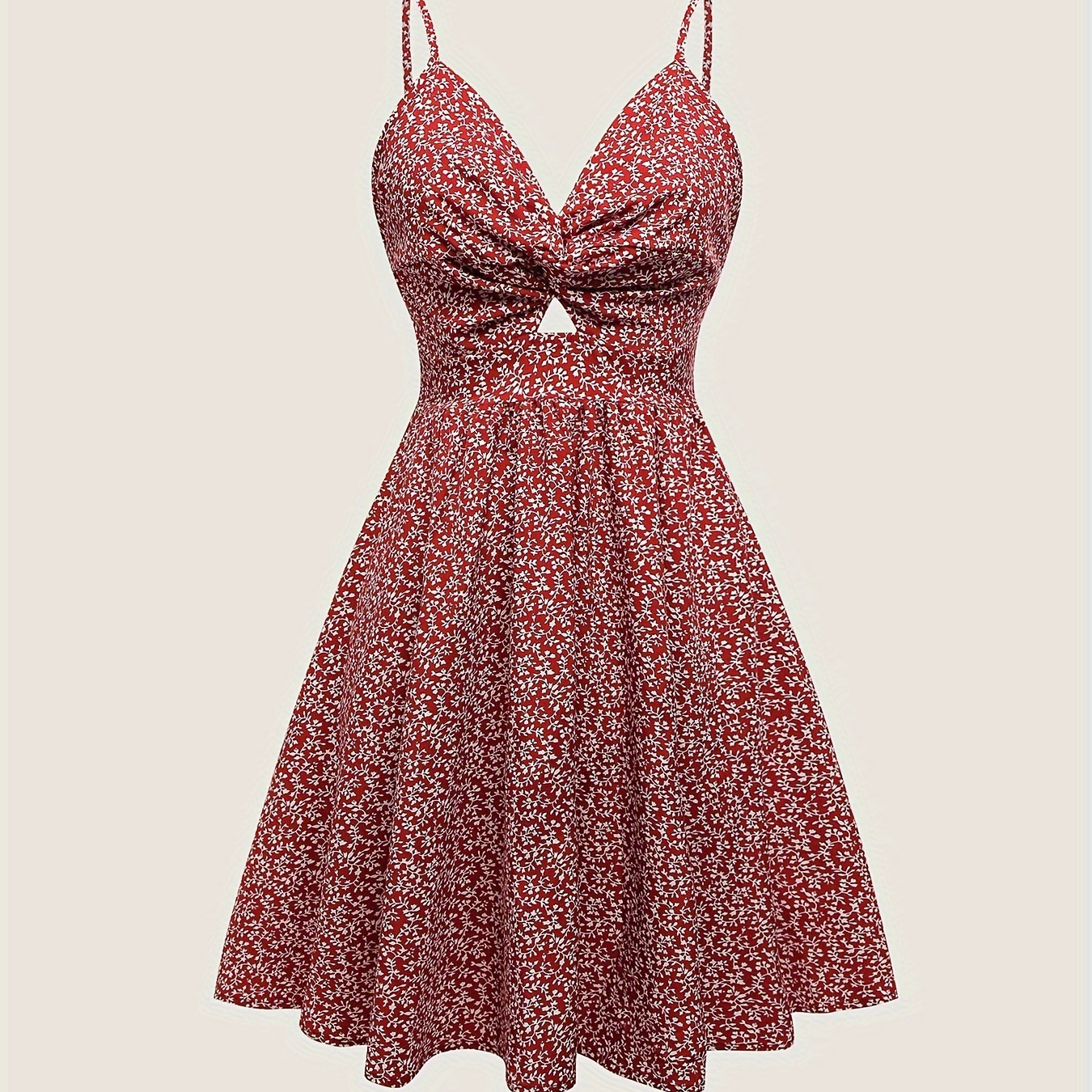 Floral Print Twist Front Cami Dress, Elegant Sleeveless A-line Dress For , Women's Clothing
Floral Print Twist Front Cami Dress, Elegant Sleeveless A-line Dress For , Women's Clothing