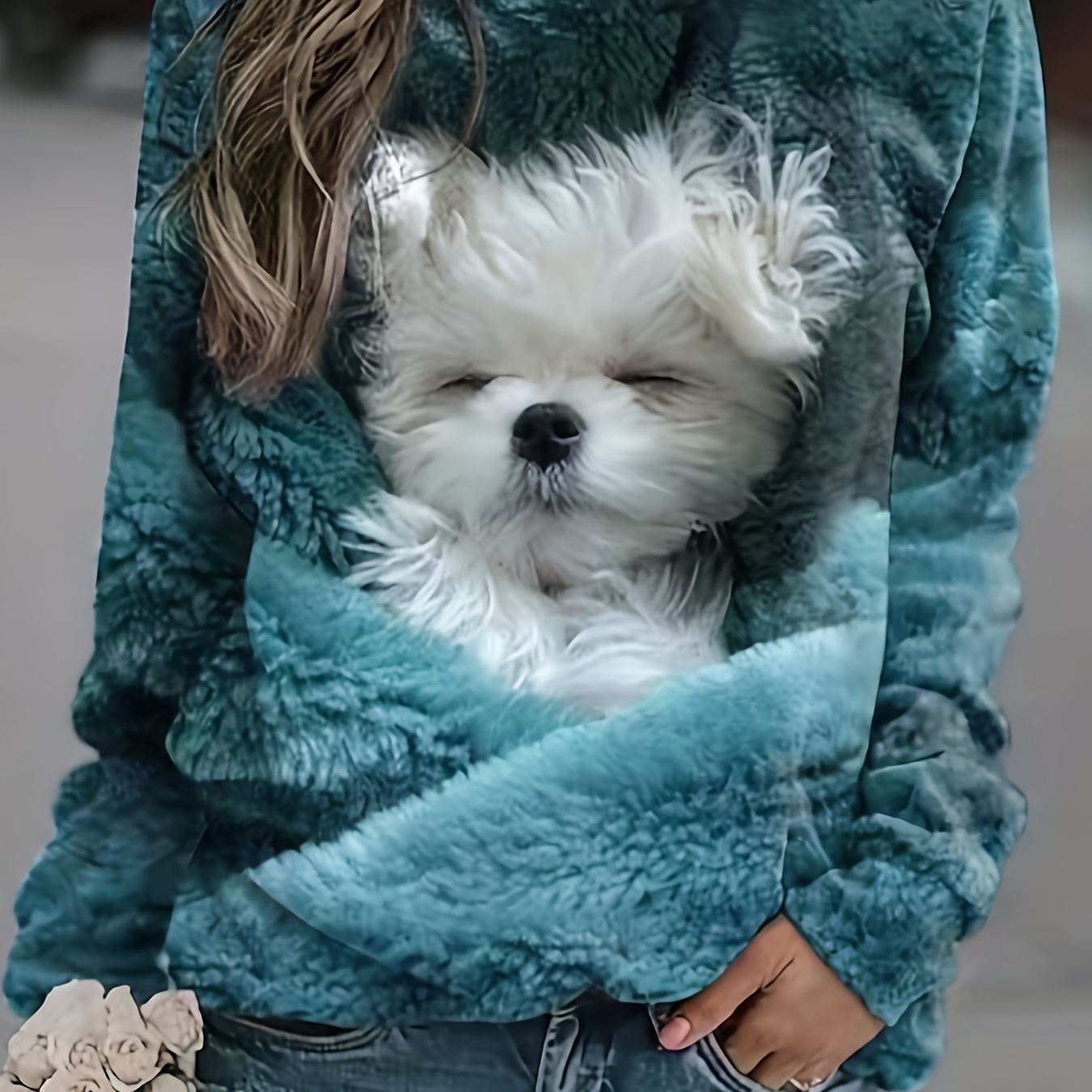 Dog Print Pullover Sweatshirt, Casual Long Sleeve Crew Neck Sweatshirt For Fall & Winter, Women's Clothing
Dog Print Pullover Sweatshirt, Casual Long Sleeve Crew Neck Sweatshirt For Fall & Winter, Women's Clothing