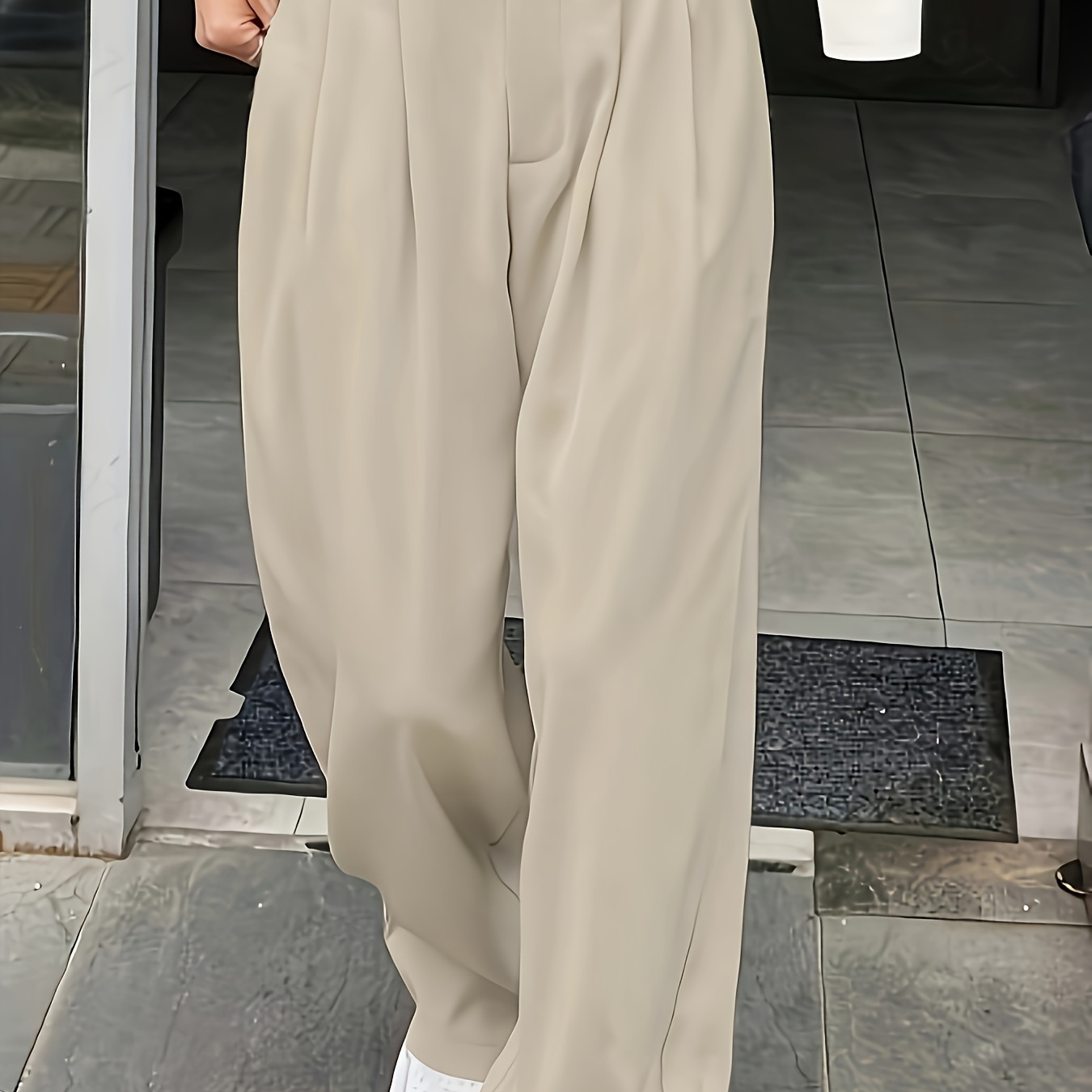 Button Front Wide Leg Pants, Casual Solid Color High Waist Loose Pants For Spring & Summer, Women's Clothing
Button Front Wide Leg Pants, Casual Solid Color High Waist Loose Pants For Spring & Summer, Women's Clothing