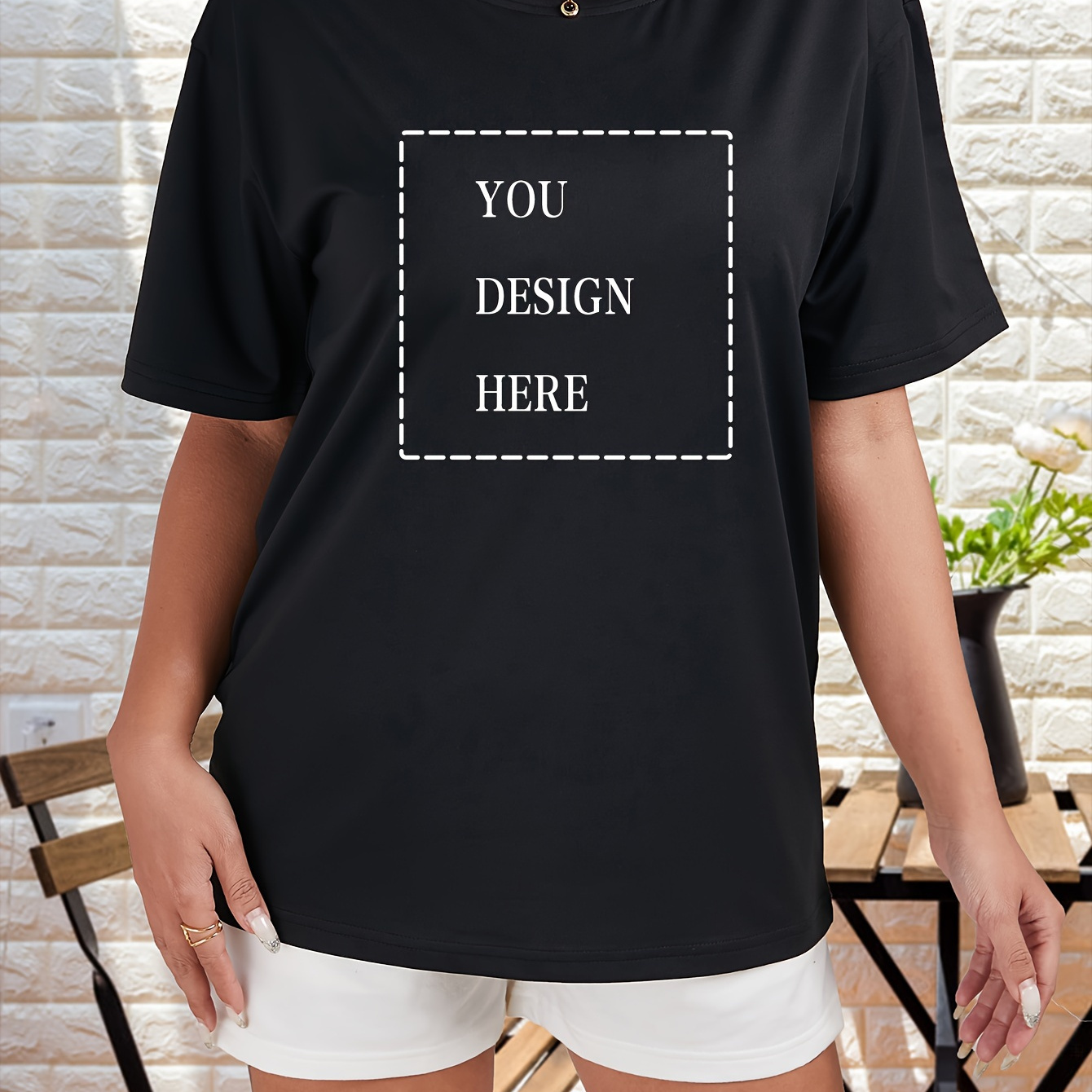 Customized Print T-shirt, Short Sleeve Crew Neck Casual Top For Summer & Spring, Women's Clothing
Customized Print T-shirt, Short Sleeve Crew Neck Casual Top For Summer & Spring, Women's Clothing