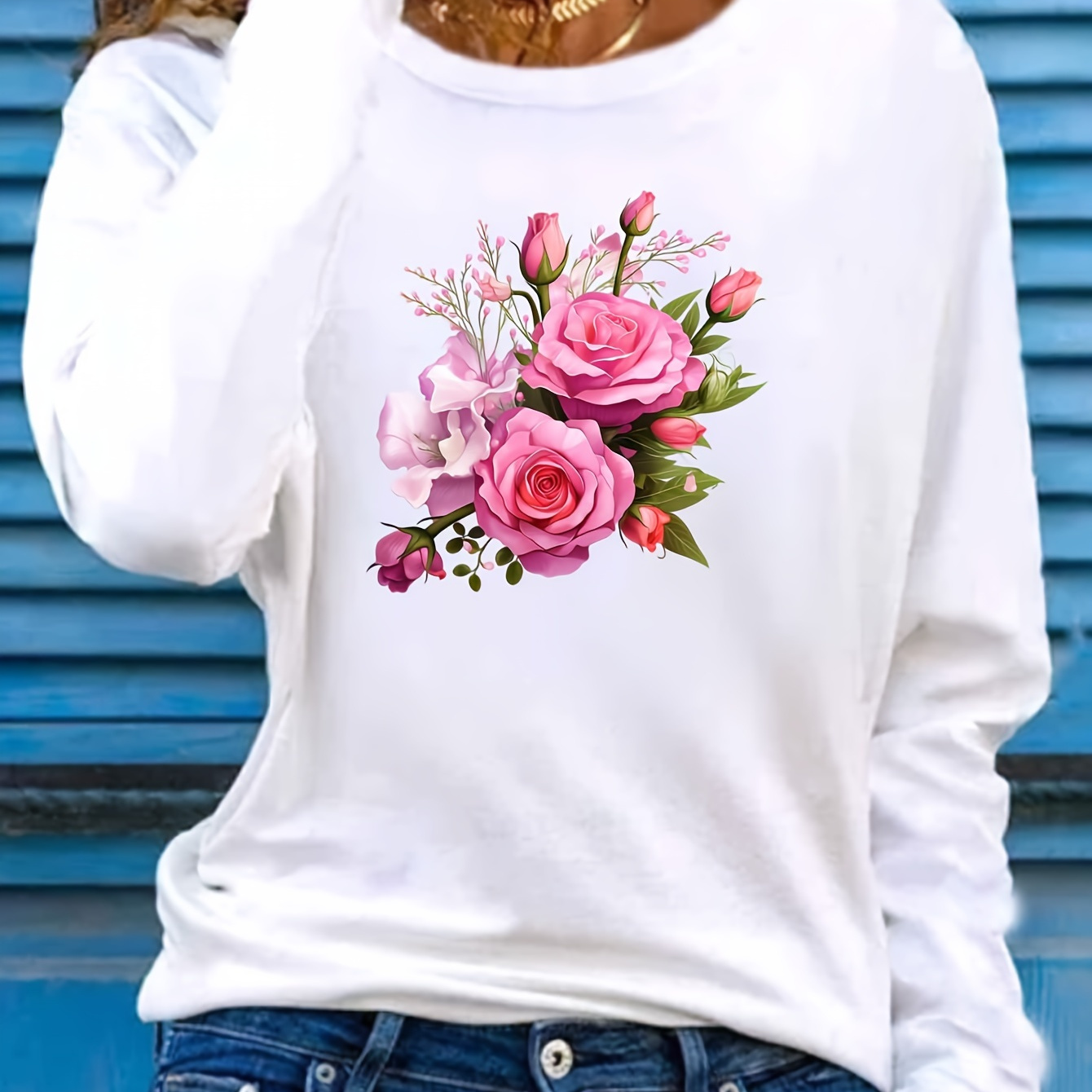 T-Shirt à Manches Longues Imprimé pour la Saint-Valentin - Col Rond Décontracté, Mélange de Polyester , Lavable en Machine - Mode Femme
T-Shirt à Manches Longues Imprimé pour la Saint-Valentin - Col Rond Décontracté, Mélange de Polyester , Lavable en Machine - Mode Femme