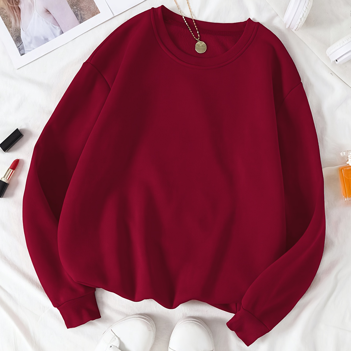 Women' Color Crew Neck Pullover Sweatshirt, 100% Polyester Knit Fabric, Long Sleeve Regular Fit Casual Sportswear For Fall/winter, H-length – Outdoor Activities &
Women' Color Crew Neck Pullover Sweatshirt, 100% Polyester Knit Fabric, Long Sleeve Regular Fit Casual Sportswear For Fall/winter, H-length – Outdoor Activities &