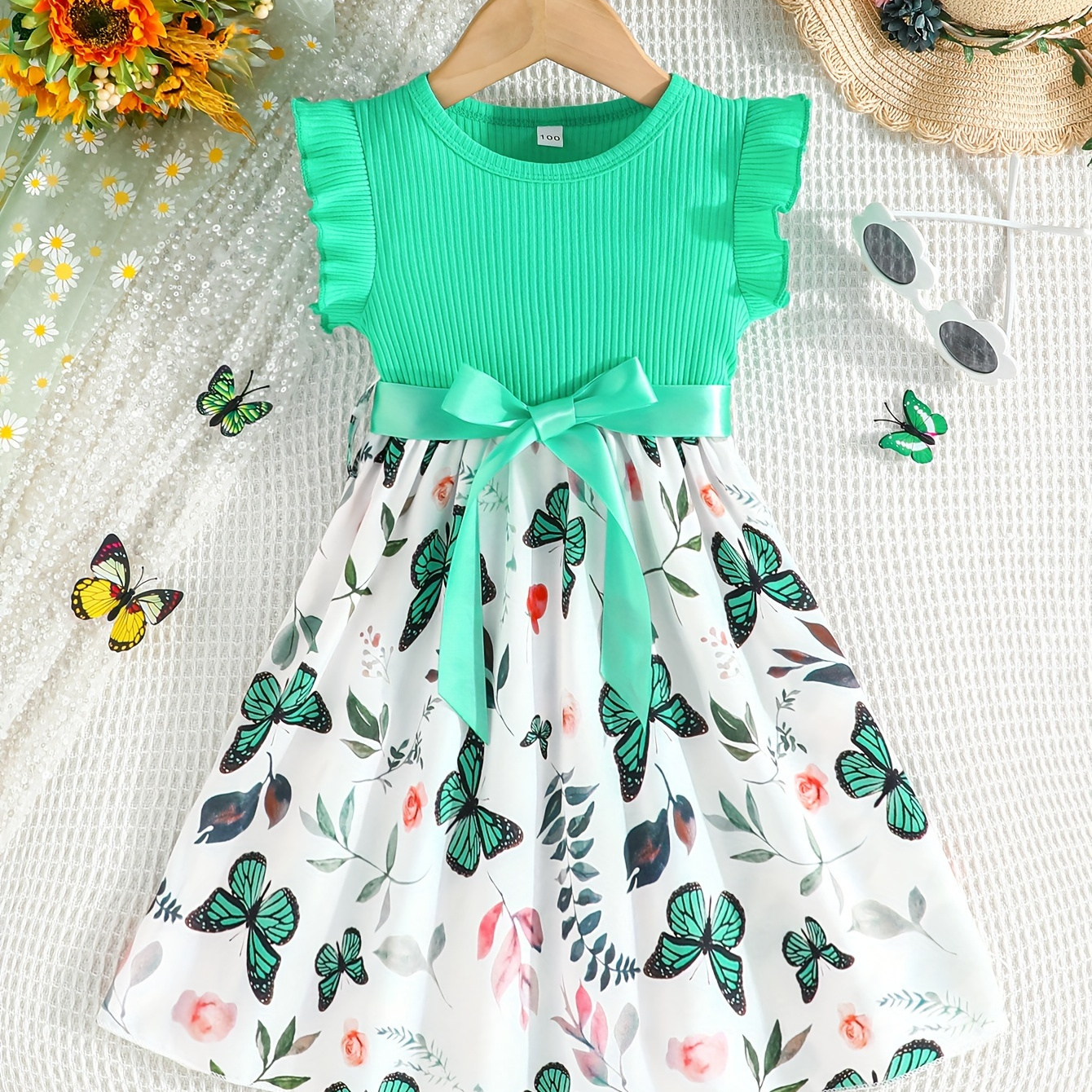 Butterfly Pattern Splicing Ruffle Sleeveless Midi Dress Girls Casual Dresses Holiday Summer Gift
Butterfly Pattern Splicing Ruffle Sleeveless Midi Dress Girls Casual Dresses Holiday Summer Gift