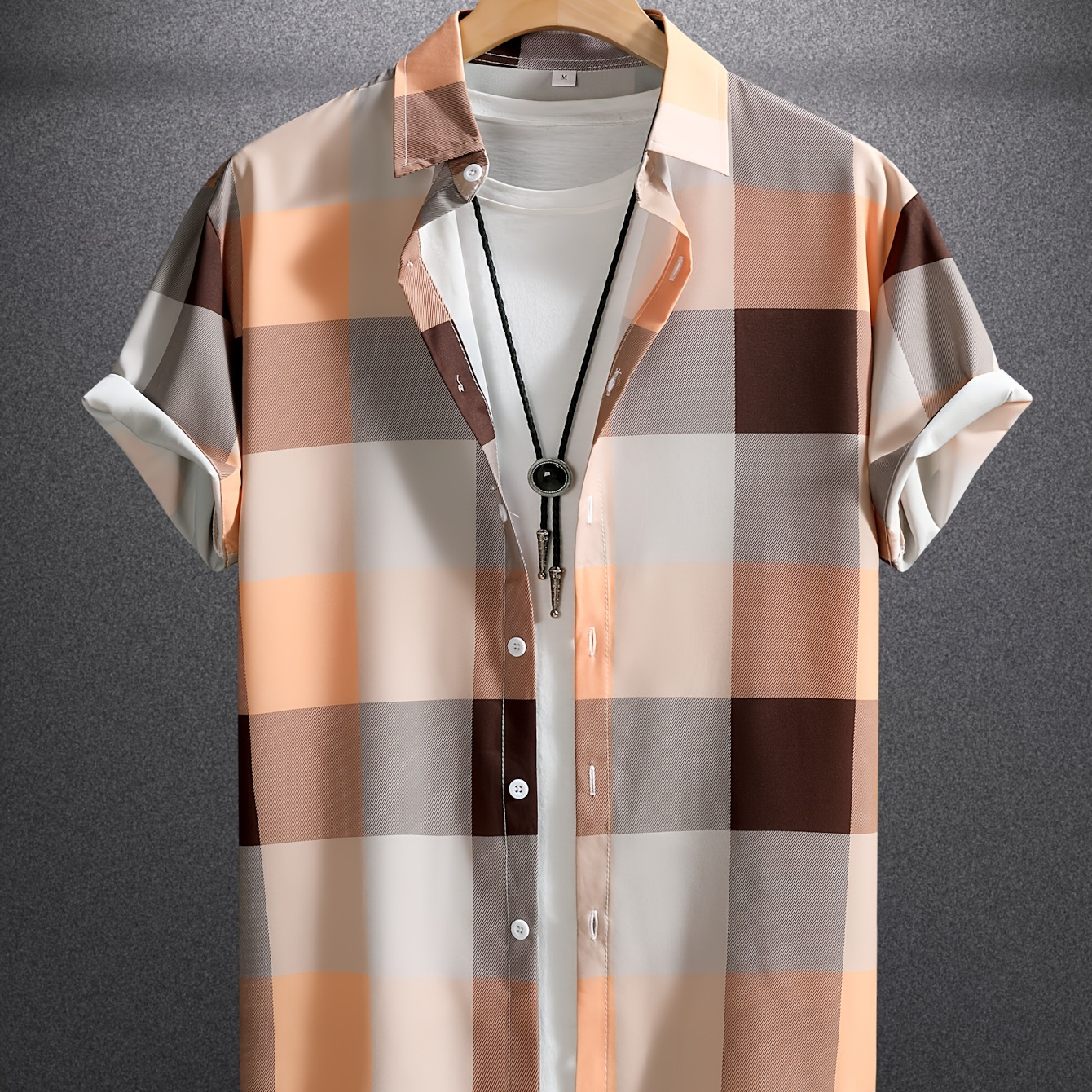 Men's Casual Button-up Short Sleeve Shirt - Lightweight Polyester , Summer Fashion, , /brown/white
Men's Casual Button-up Short Sleeve Shirt - Lightweight Polyester , Summer Fashion, , /brown/white