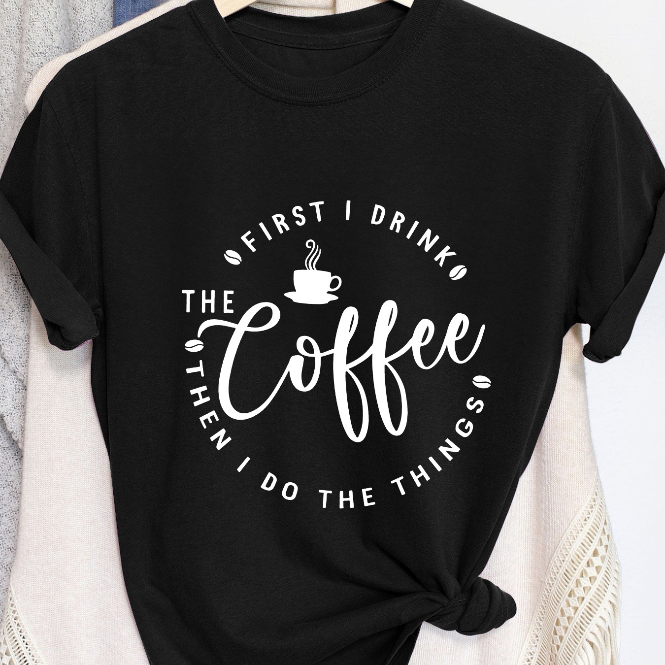 Coffee Print T-shirt, Short Sleeve Crew Neck Casual Top For Summer & Spring, Women's Clothing
Coffee Print T-shirt, Short Sleeve Crew Neck Casual Top For Summer & Spring, Women's Clothing