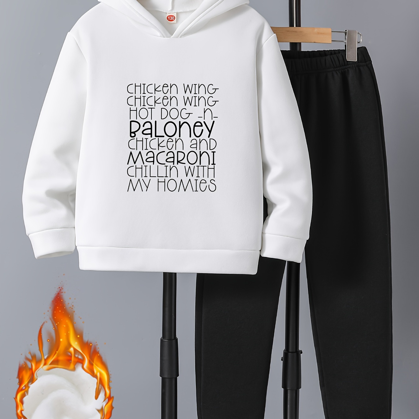 2pcs Set, Boy's Chicken Print Hoodie & Casual Slightly Stretch Breathable Sweatpants Set For Outdoor Winter
2pcs Set, Boy's Chicken Print Hoodie & Casual Slightly Stretch Breathable Sweatpants Set For Outdoor Winter